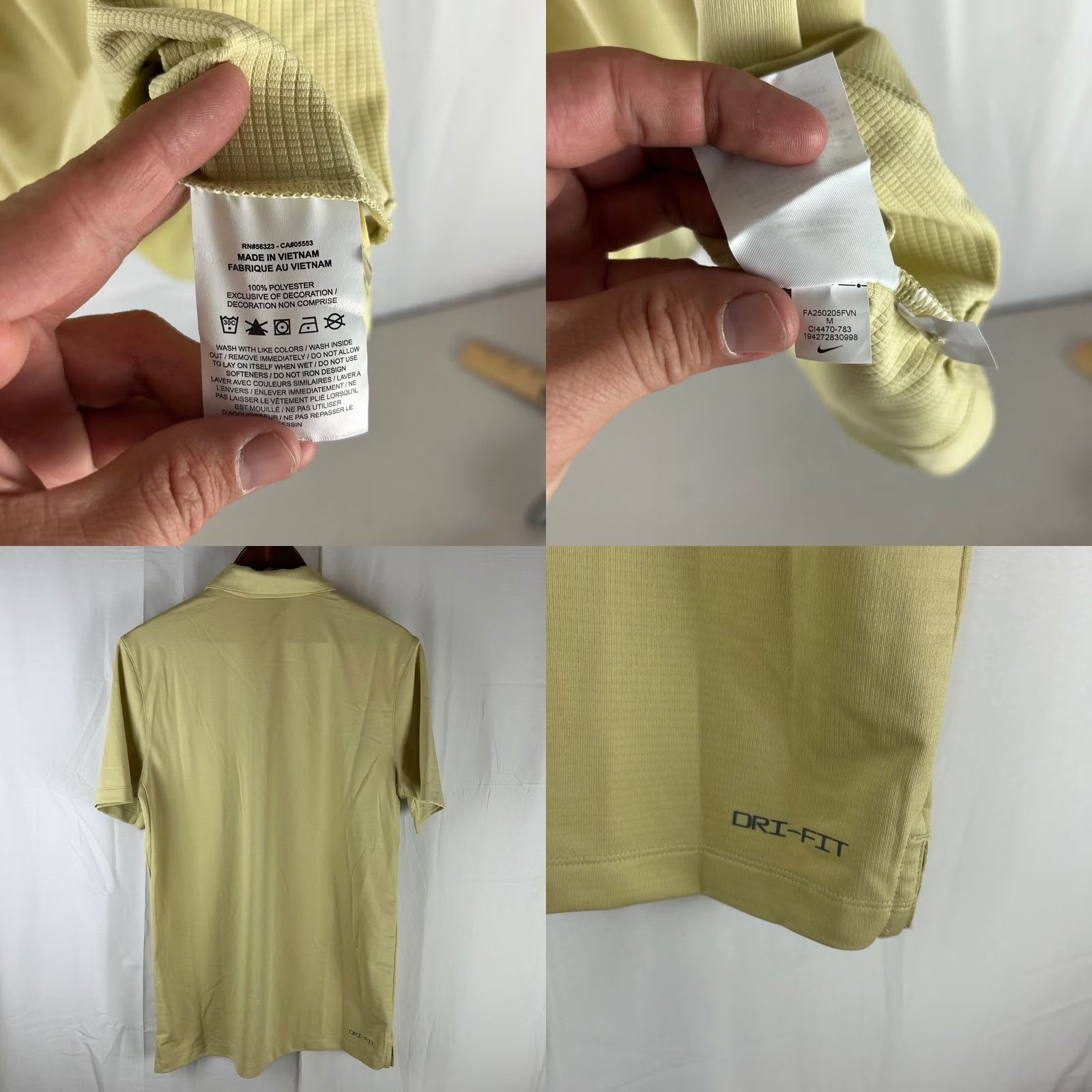 Nike Nike Dri-FIT Polo ORU Mens Medium Gold Size US M / EU 48-50 / 2 - 8 Thumbnail