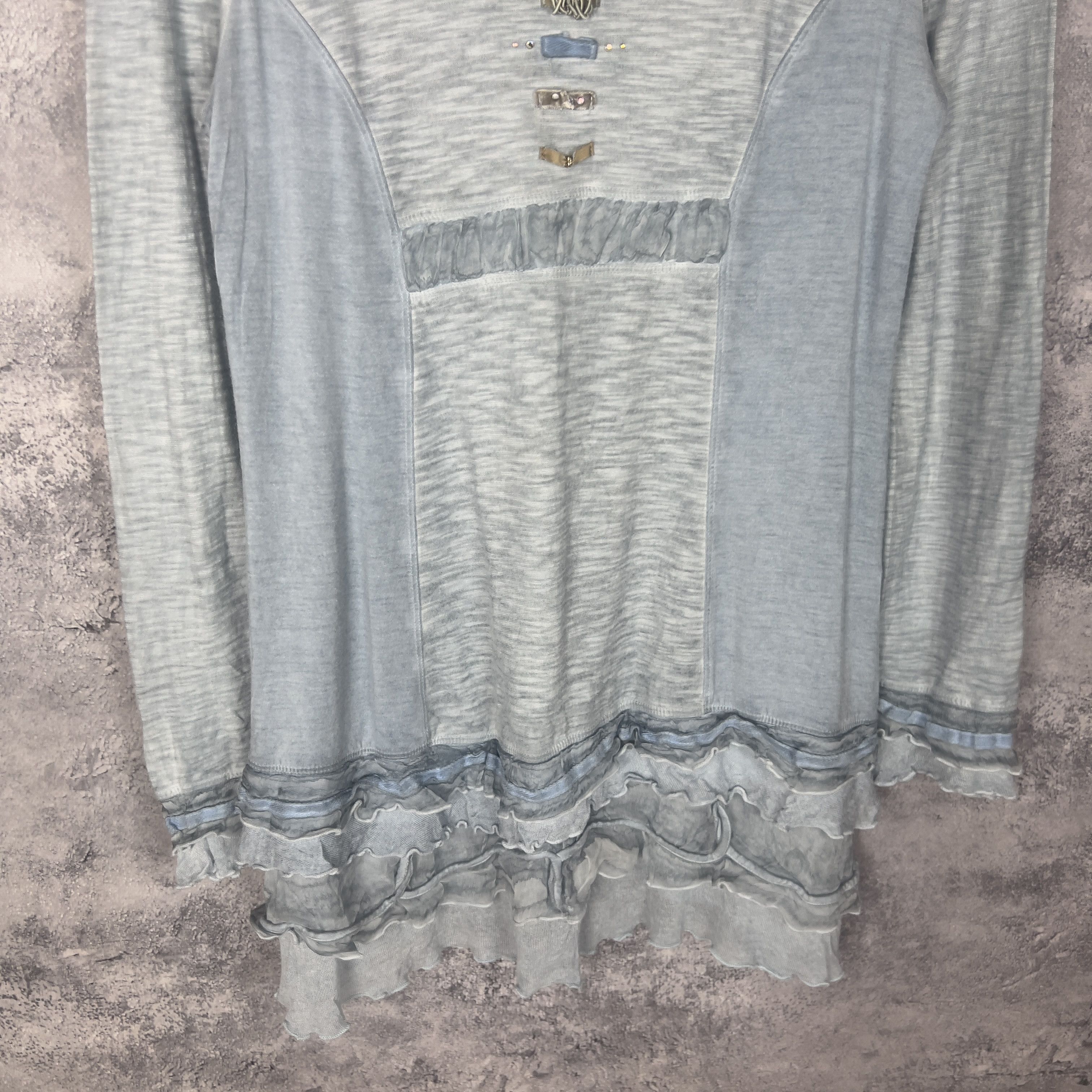 Elisa Cavaletti × Vintage Elisa Cavaletti Luxury Blouse Women's Size S Blue LongSleeve Size S / US 4 / IT 40 - 3 Thumbnail