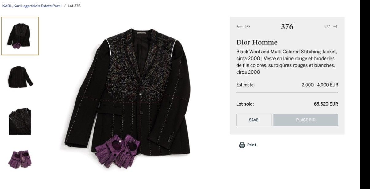 Dior Basting Stitch Suit Size 48R - 13 Thumbnail