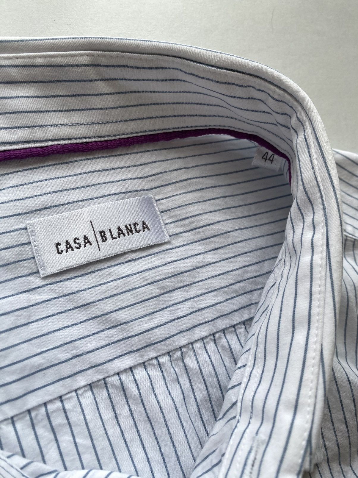 Casablanca White shirt striped blue Casablanca size 44 Vintage designer Size US XL / EU 56 / 4 - 3 Thumbnail