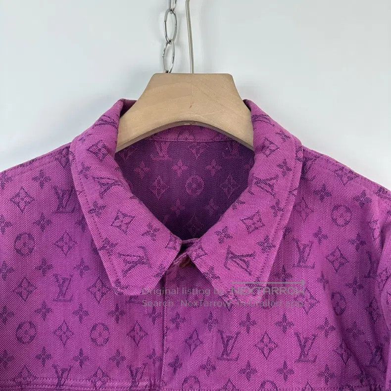 Louis Vuitton Louis Vuitton Purple full logo denim jacket Size US L / EU 52-54 / 3 - 3 Thumbnail