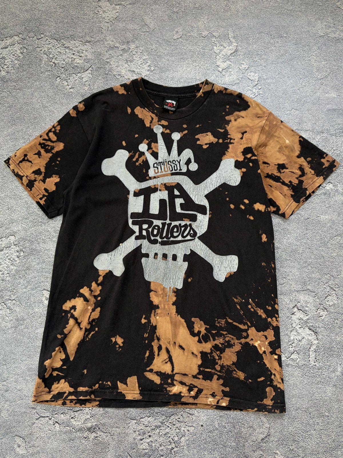 Stussy Vintage Stussy Tie Dye Skull LA Rollers T-Shirt Size M Size US M / EU 48-50 / 2 - 1 Thumbnail