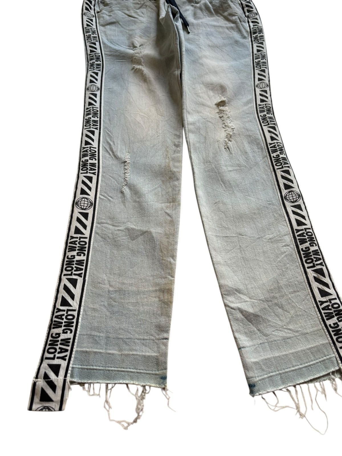 In The Attic Vintage In The Attic Light Blue Mud Wash Distressed Jeans Size US 31 - 7 Thumbnail