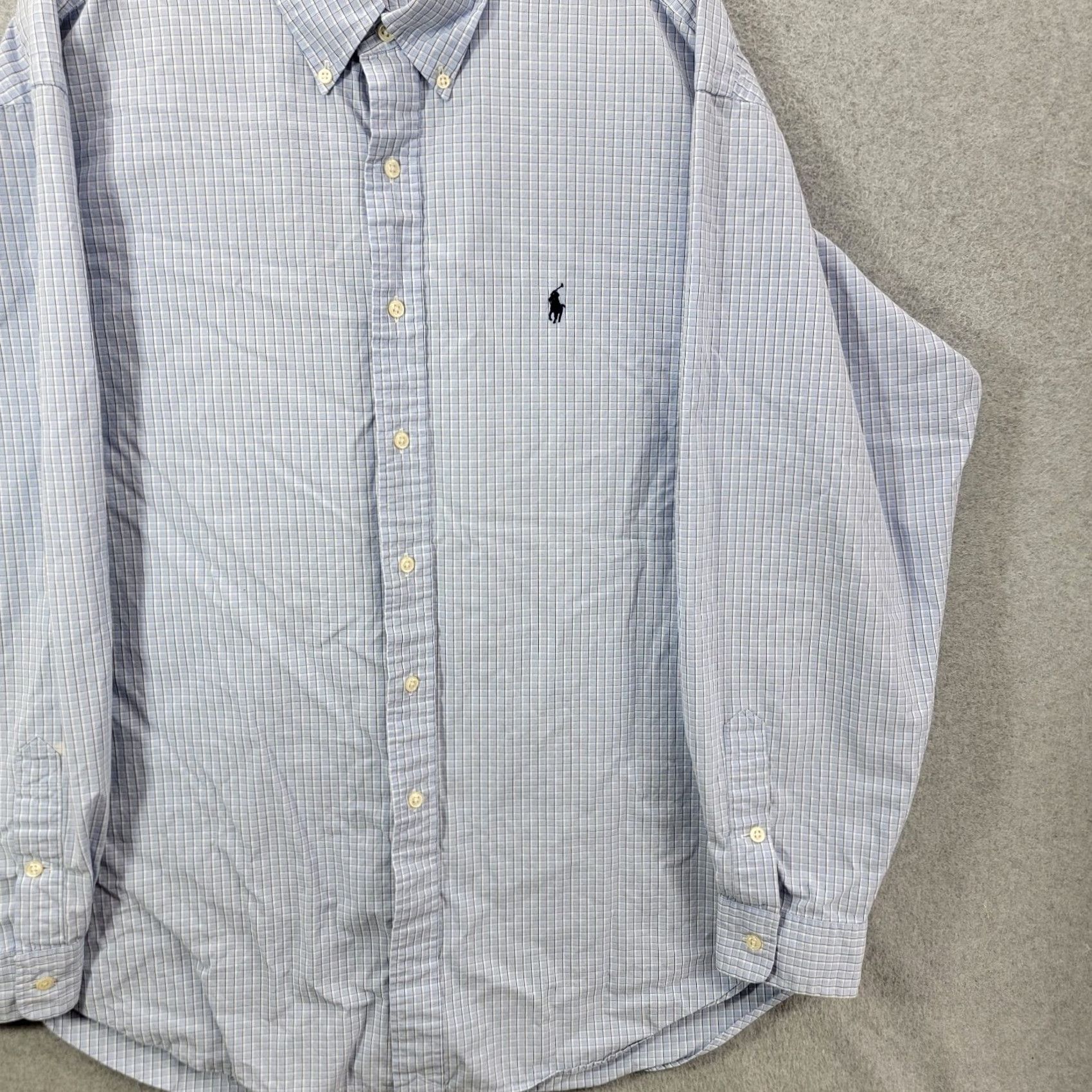 Ralph Lauren Ralph Lauren Shirt Mens XL Blake Button-Down Blue White Check Two-Ply Size US XL / EU 56 / 4 - 5 Thumbnail