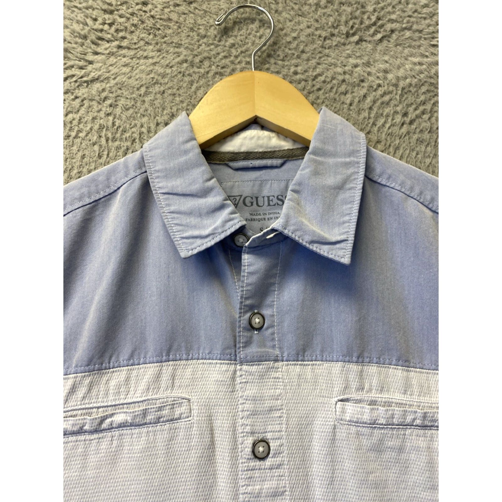 Gap GAP Shirt Men S Blue Colorblock Short Sleeve Button-Up Cotton Slim Fit Regular Size S Mens Size US S / EU 44-46 / 1 - 2 Thumbnail