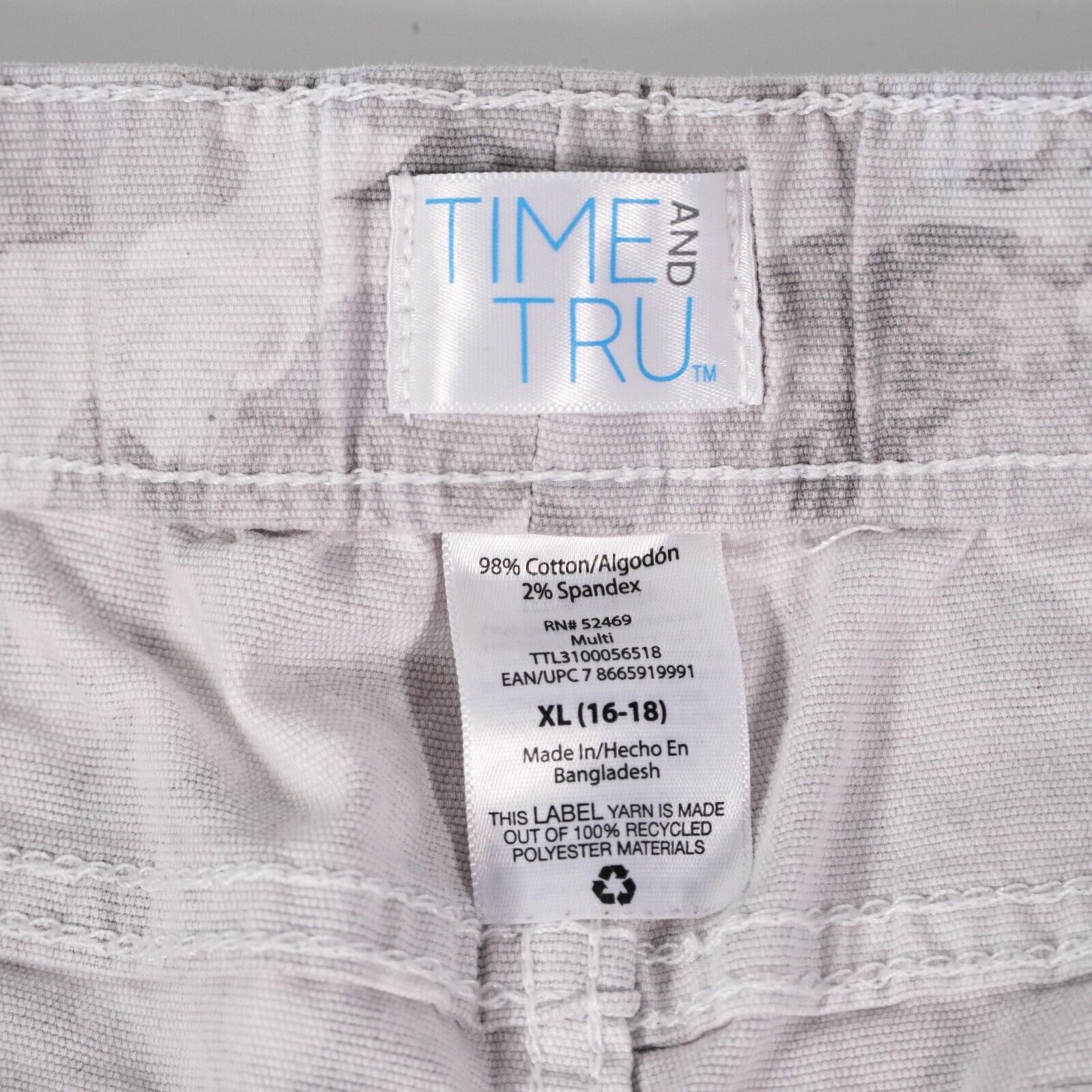 Other Time & Tru Camouflage Camo Cotton Trouser Pants Jeans Gray Size 32" / US 10 / IT 46 - 5 Thumbnail
