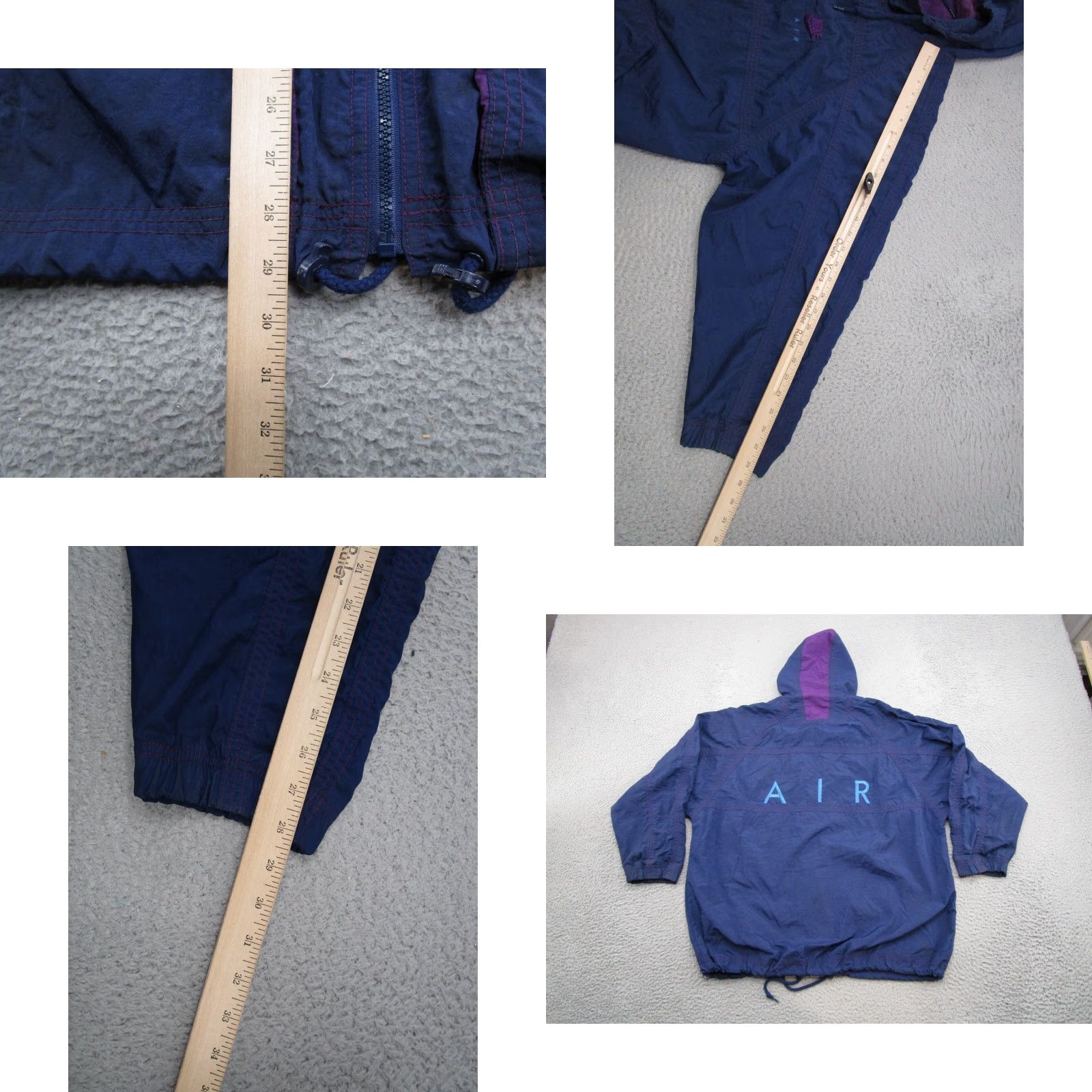 Nike VINTAGE Nike Air Purple Windbreaker Jacket Hooded Men’s M Purple 90s Windbreaker Nike Air Mens Size US M / EU 48-50 / 2 - 9 Thumbnail