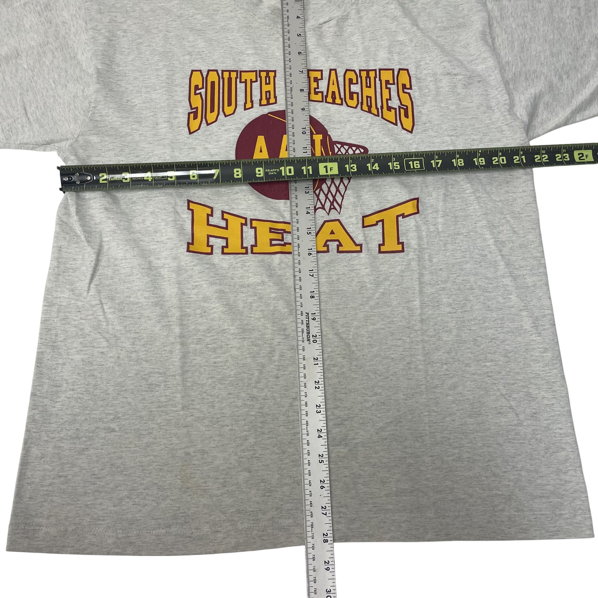 Fruit Of The Loom Vtg BEST Heather SOUTH BEACHES AAU HEAT Watt Gold 50/50 Tee Size US XL / EU 56 / 4 - 6 Thumbnail