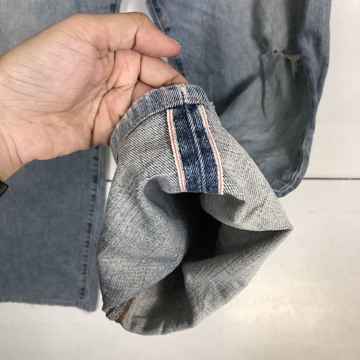 Edwin 🔥90’s VINTAGE SELVEDGES DENIM JEANS EDWIN 505X JAPAN Size US 30 / EU 46 - 12 Thumbnail