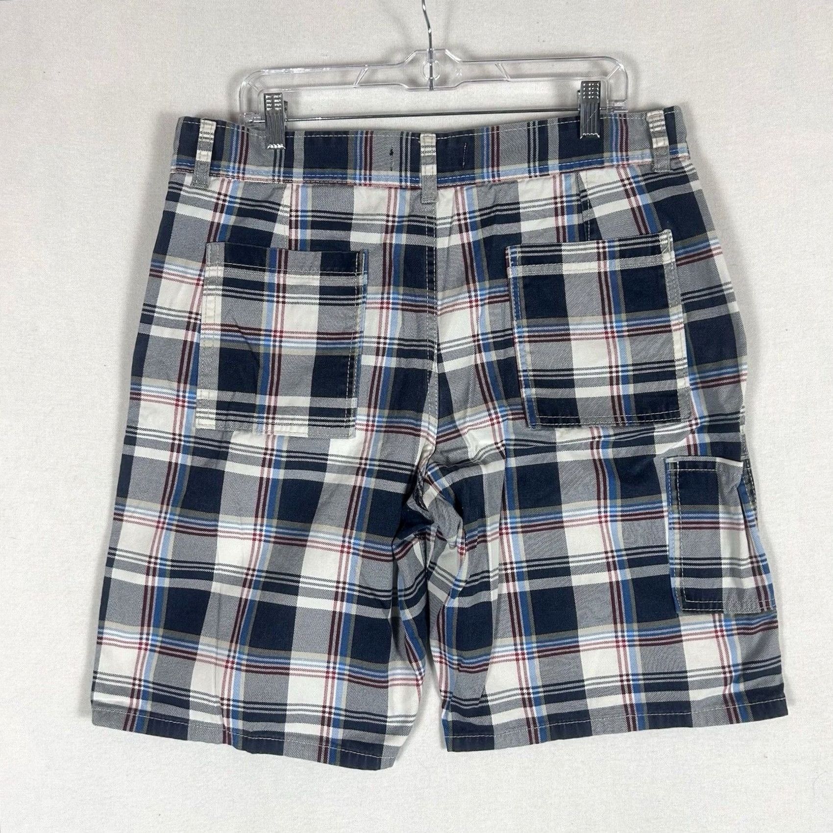 Vintage OP Mens Plaid Shorts Size 34 Casual Gray 100% Cotton Bermuda Golf Summer Shirt? Size US 34 / EU 50 - 4 Thumbnail