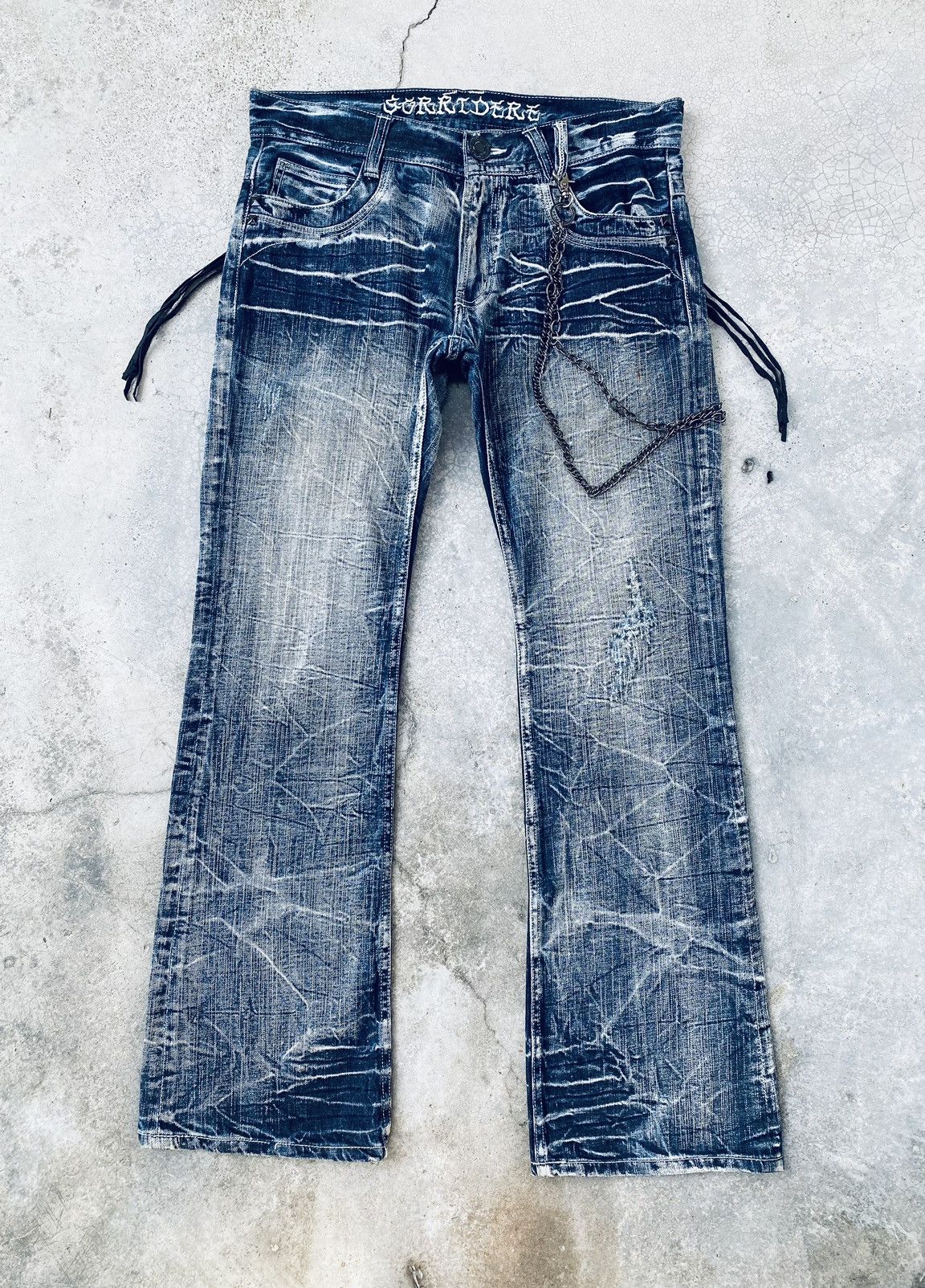 Japanese Brand Vintage Sorridere Flared Distressed Denim Pants Size US 34 / EU 50 - 1 Thumbnail