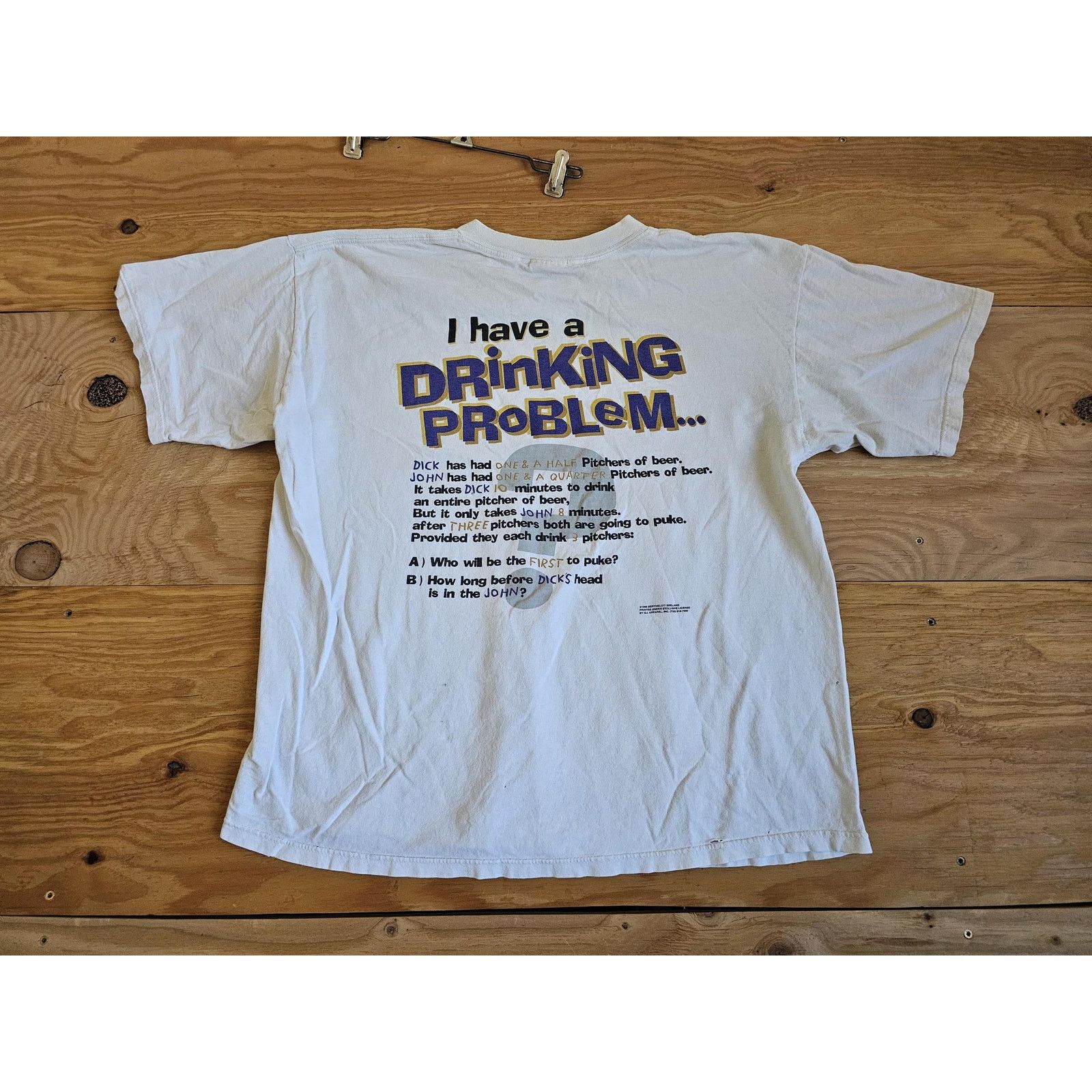 Other I have a Drinking Problem Math Problem T-shirt Sz XL 1990s Size US XL / EU 56 / 4 - 1 Thumbnail
