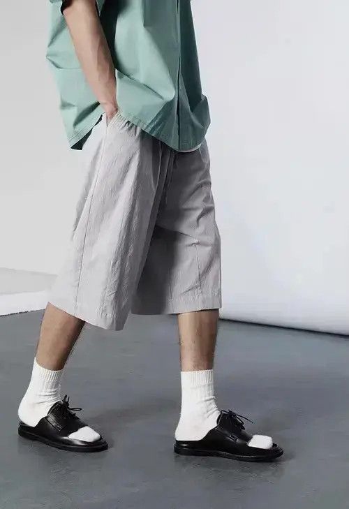 Japanese Brand 21SS Indigo Union Japan Stone Grey Cotton Linen Shorts Size US 32 / EU 48 - 2 Thumbnail