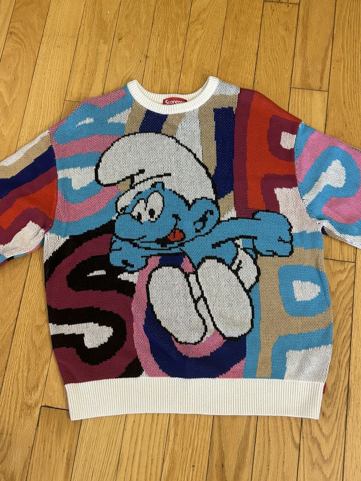 Supreme Smurf Sweater | Grailed