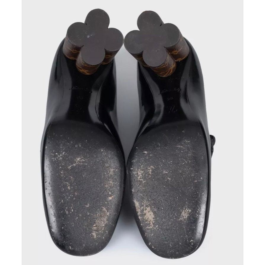Louis Vuitton Louis Vuitton Black Leather Pumps Sculpted Heel Sz. 38 Size US 7 / IT 37 - 5 Thumbnail
