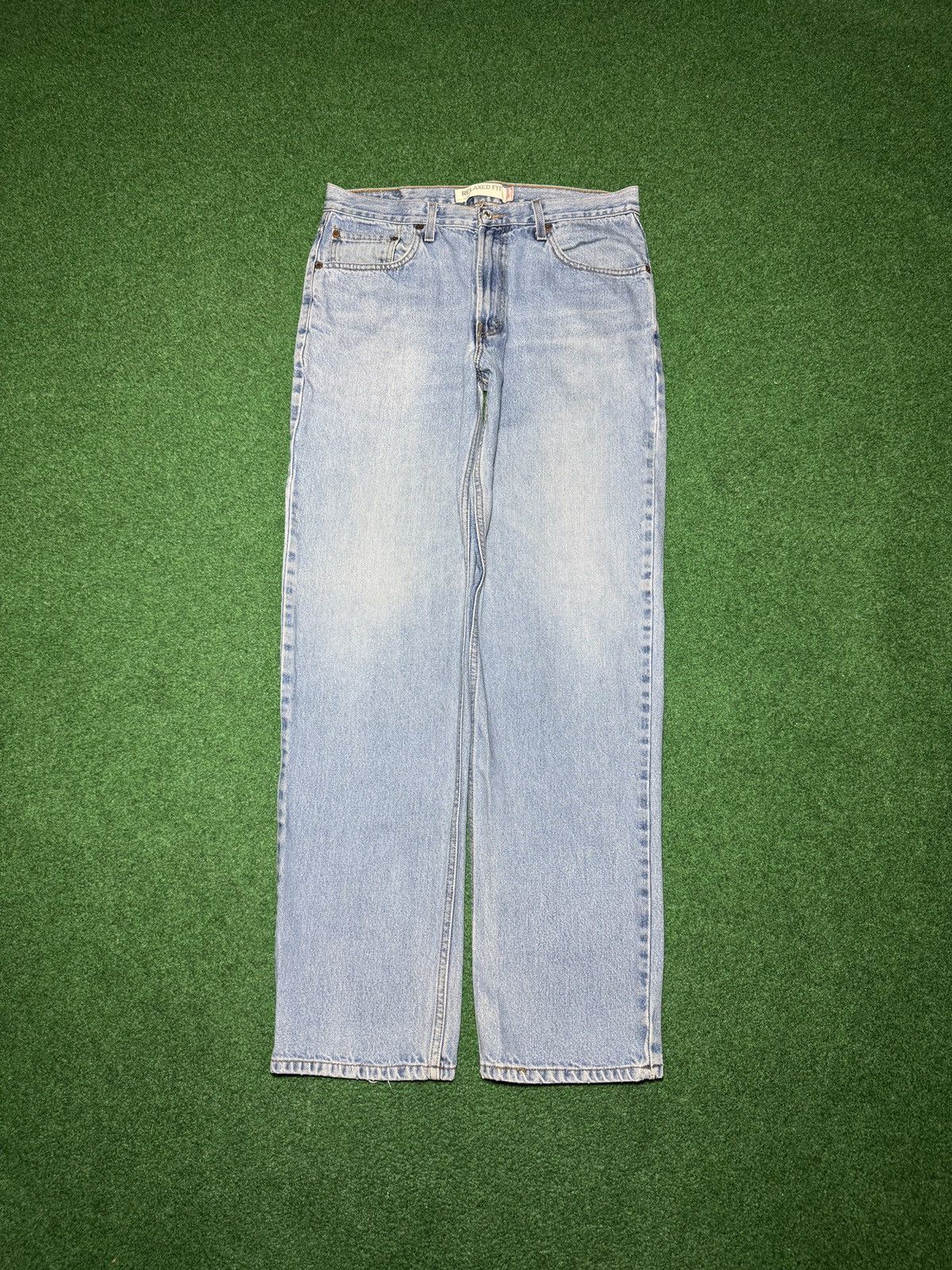 Levi's Vintage Clothing Levis 550 Relaxed Y2K Wide Leg Baggy 34x34 Light Wash Jeans Size US 34 / EU 50 - 4 Thumbnail