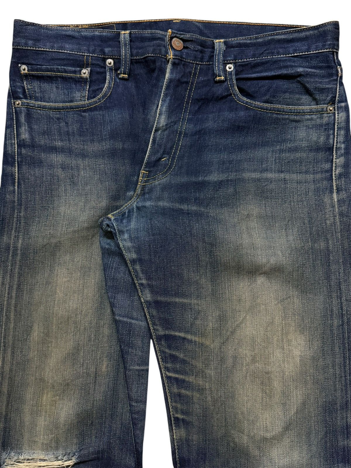 Levi's Vintage 90s Levis 505 Blue Faded Distressed Regular Straight Size US 34 / EU 50 - 3 Thumbnail