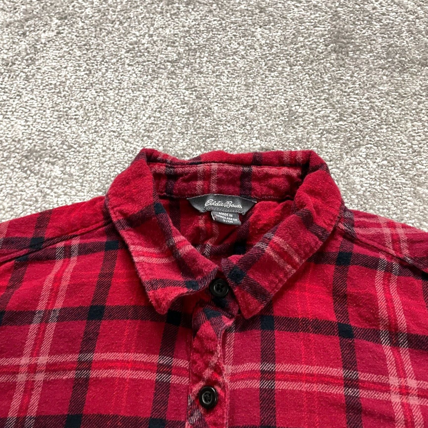Eddie Bauer VINTAGE? No — Eddie Bauer Button-Up Shirt Womens Small Red Plaid Flannel Cotton Long Sleeve Casual Classic Womens S Red Eddie Bauer Shirt Size S / US 4 / IT 40 - 3 Thumbnail