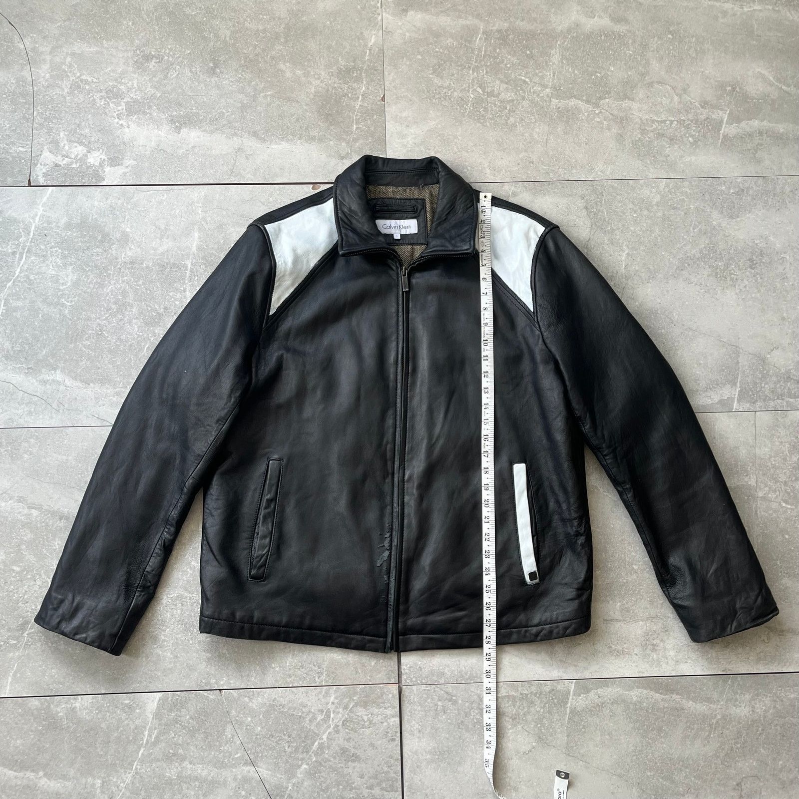 Calvin Klein Calvin Klein Black Leather Moto Jacket – Size L Size US L / EU 52-54 / 3 - 2 Thumbnail