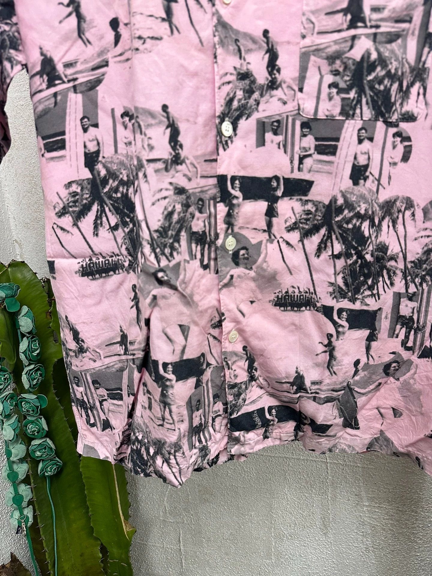 Comme des Garcons CDG Homme Hawaiian Photo Print Pink Shirt Size US M / EU 48-50 / 2 - 3 Thumbnail