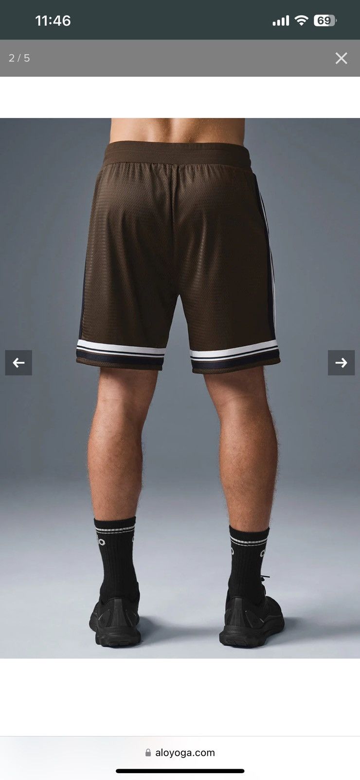 Alo Alo Brown Key Mesh Basketball Short Size US 32 / EU 48 - 2 Thumbnail