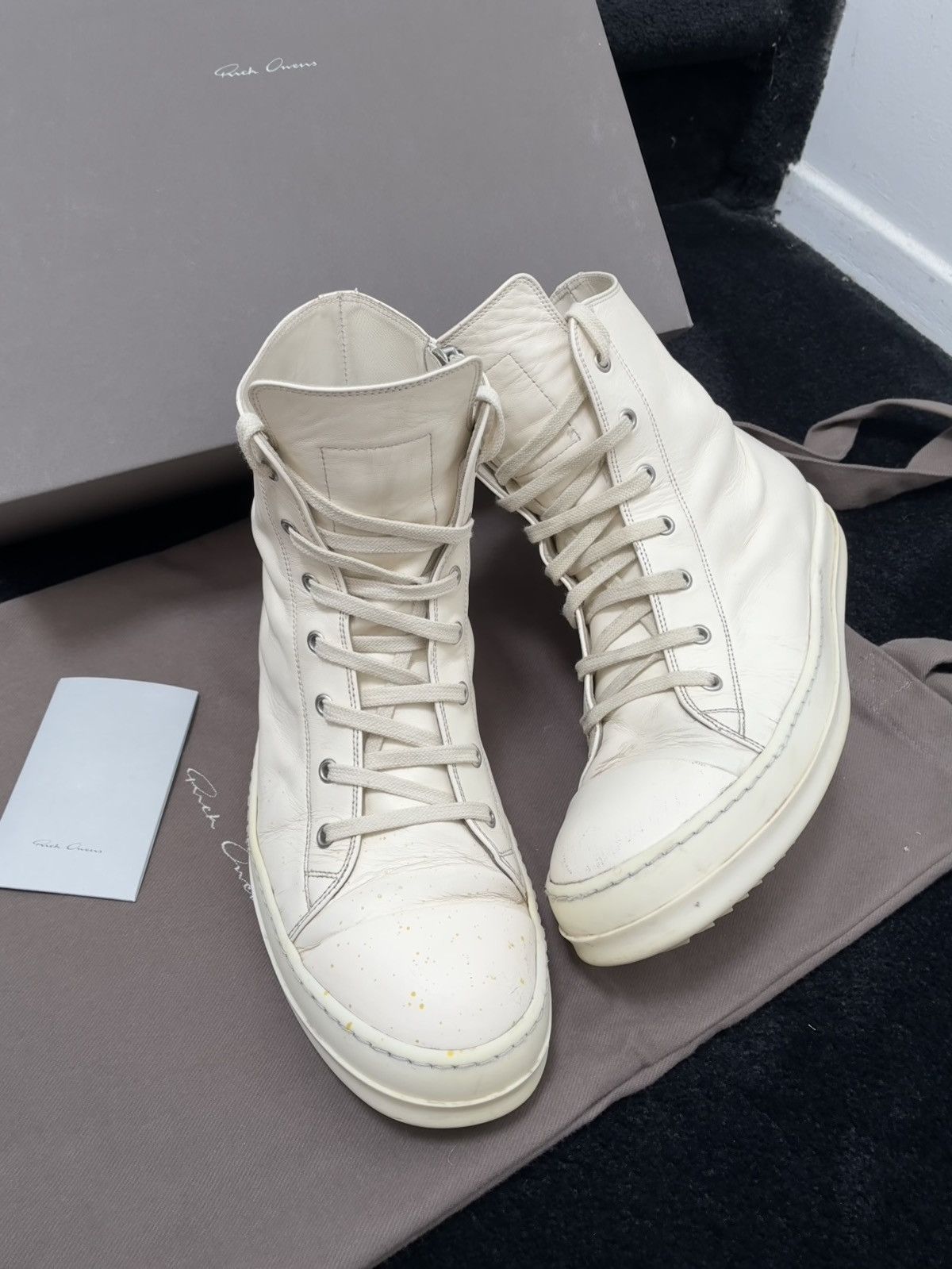 Rick Owens MAINLINE SS24 RAMONES TRIPLE MILK WHITE EU43 | Grailed
