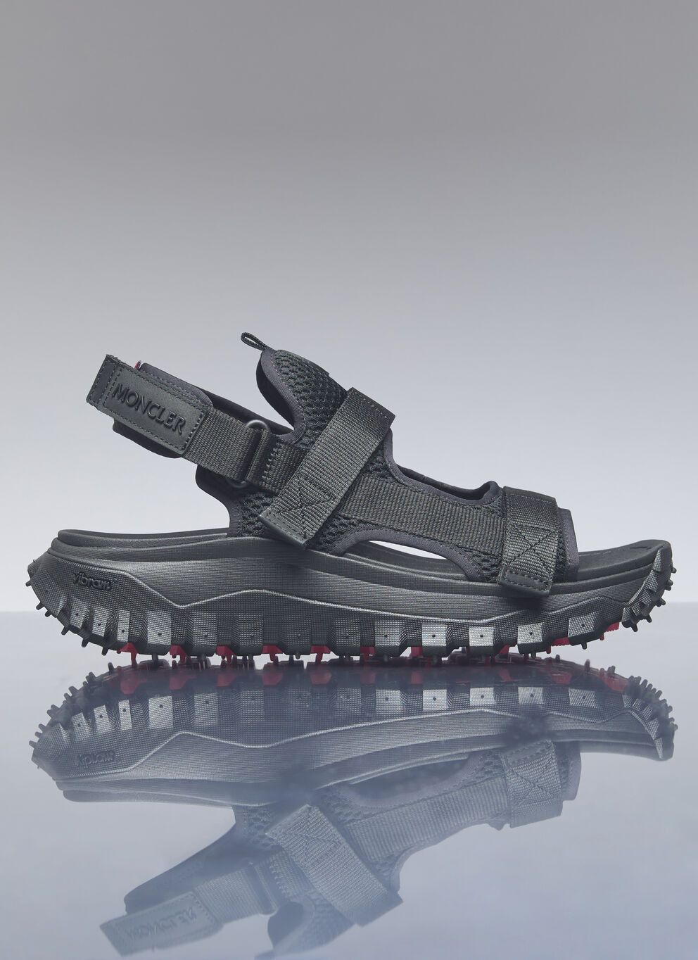 image of Moncler Trailgrip Vela Sandals in Black, Men's (Size 11)