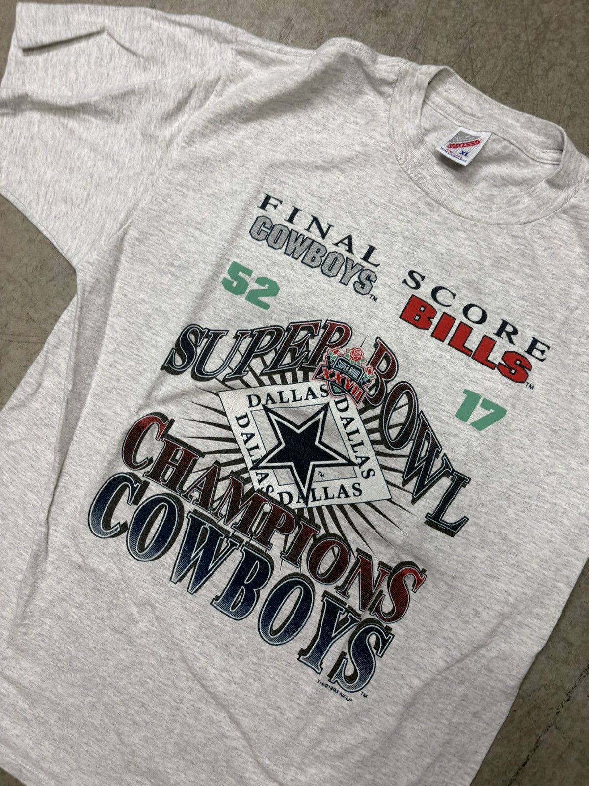 NFL Vintage 1993 Super Bowl XXVII Cowboys Bills T-Shirt Size US XL / EU 56 / 4 - 2 Thumbnail