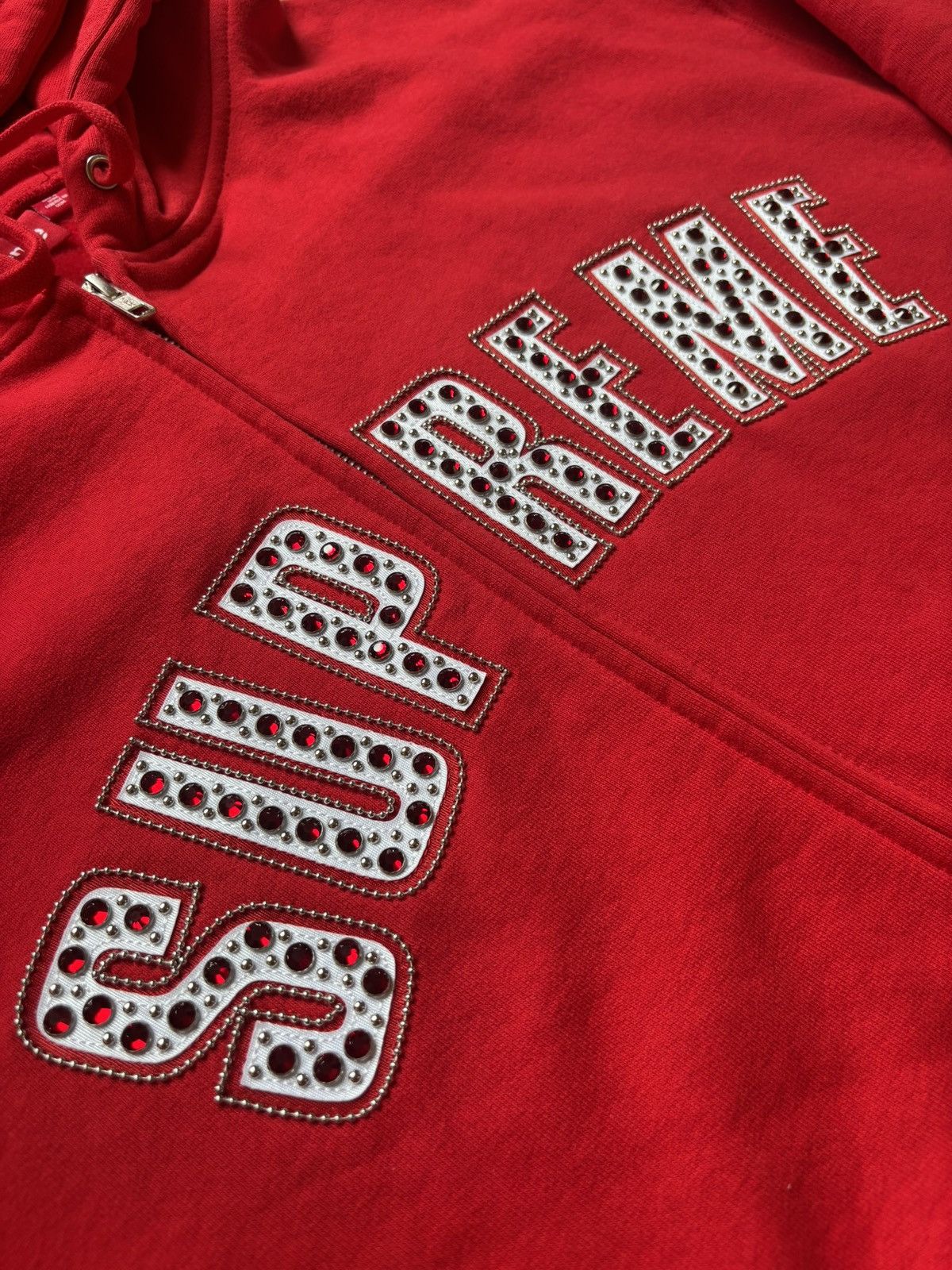 B.B. Simon × Supreme Supreme BB Simon Studded Zipup Hoodie Red Size US XL / EU 56 / 4 - 6 Thumbnail