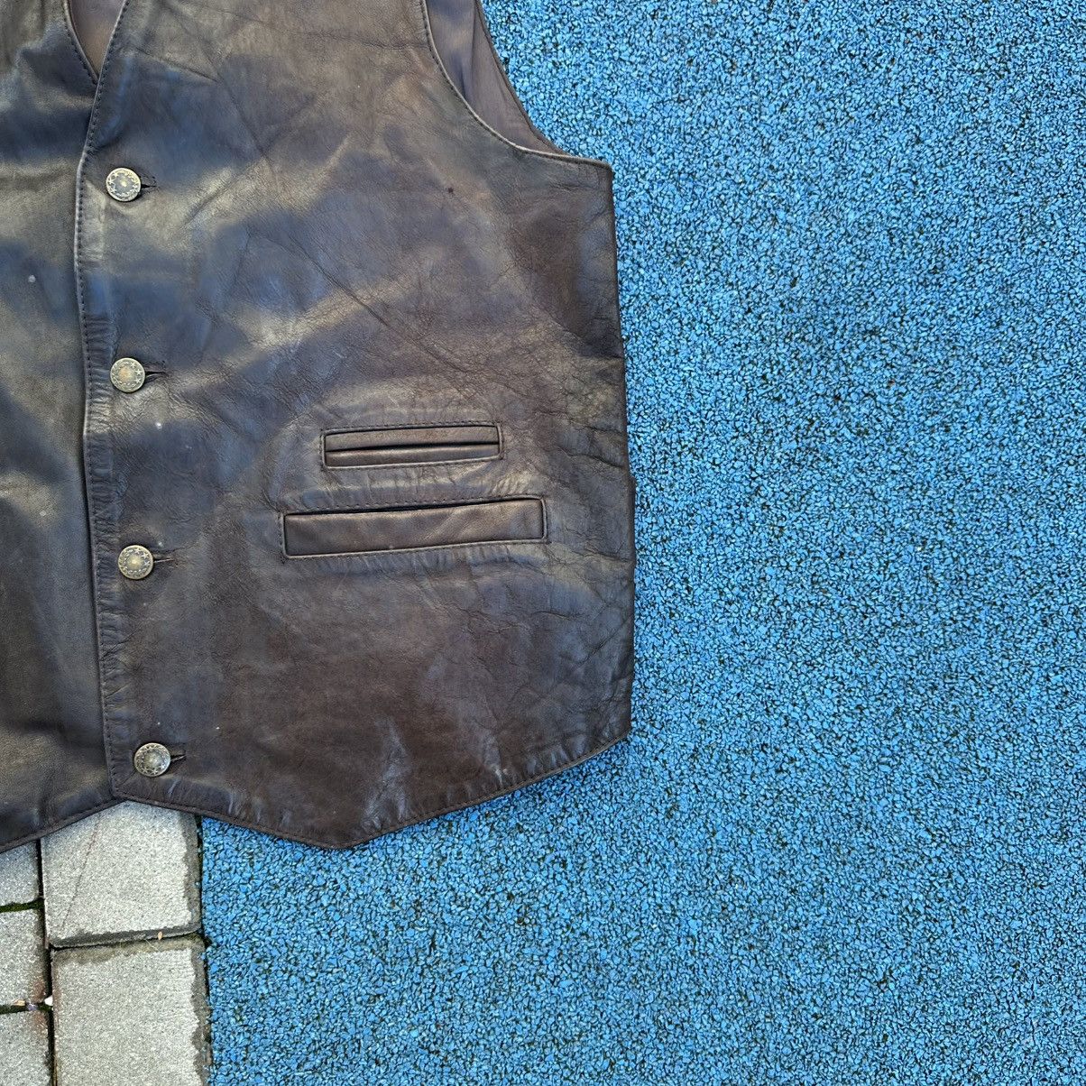 If Six Was Nine × Japanese Brand × Leather Vintage Japanese Style Leather Vest Moto Hype Distressed Size US L / EU 52-54 / 3 - 4 Thumbnail