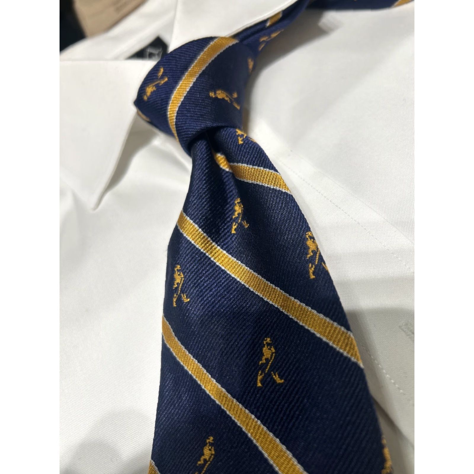 Brooks Brothers Brooks Brothers Tie Geometric Silk Blue Repp Stripe Cal Berkeley Golf Vintage: No Men's One Size 57"-60" Size ONE SIZE - 8 Thumbnail