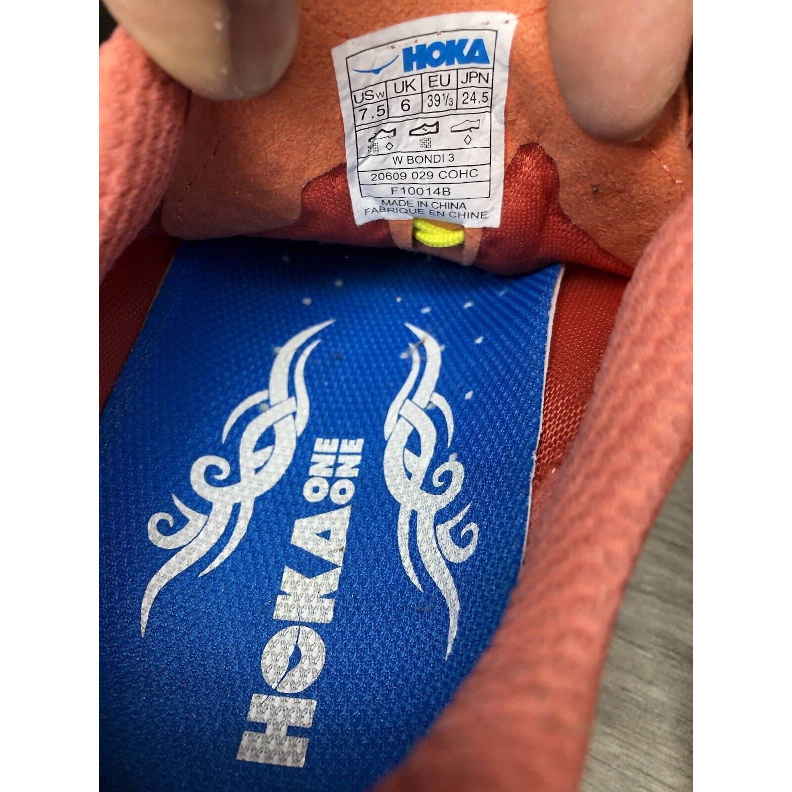 Hoka Hoka One One Bondi 3 Coral Orange Synthetic Lace Up Gym Runn Size US 7.5 / IT 37.5 - 12 Thumbnail