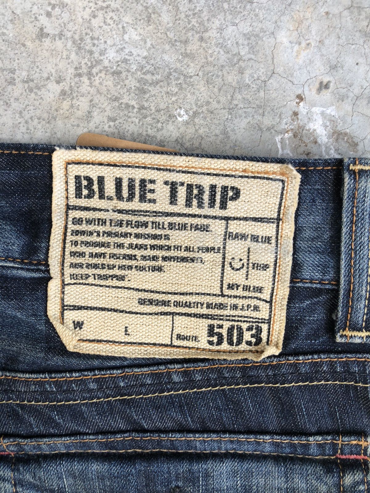 If Six Was Nine Japanese Edwin 503 Blue Trip Flared Jeans Distressed Jeans Size US 32 / EU 48 - 15 Thumbnail