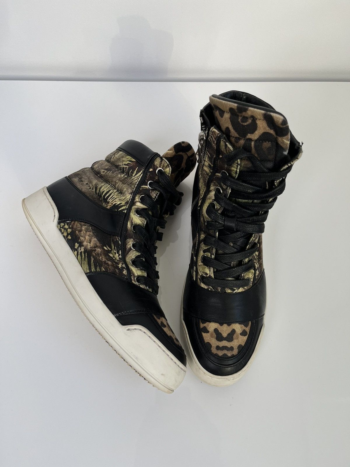 Balmain Balmain Basket Safari Cuir Hi-Top Sneakers Size US 8 / IT 38 - 7 Thumbnail