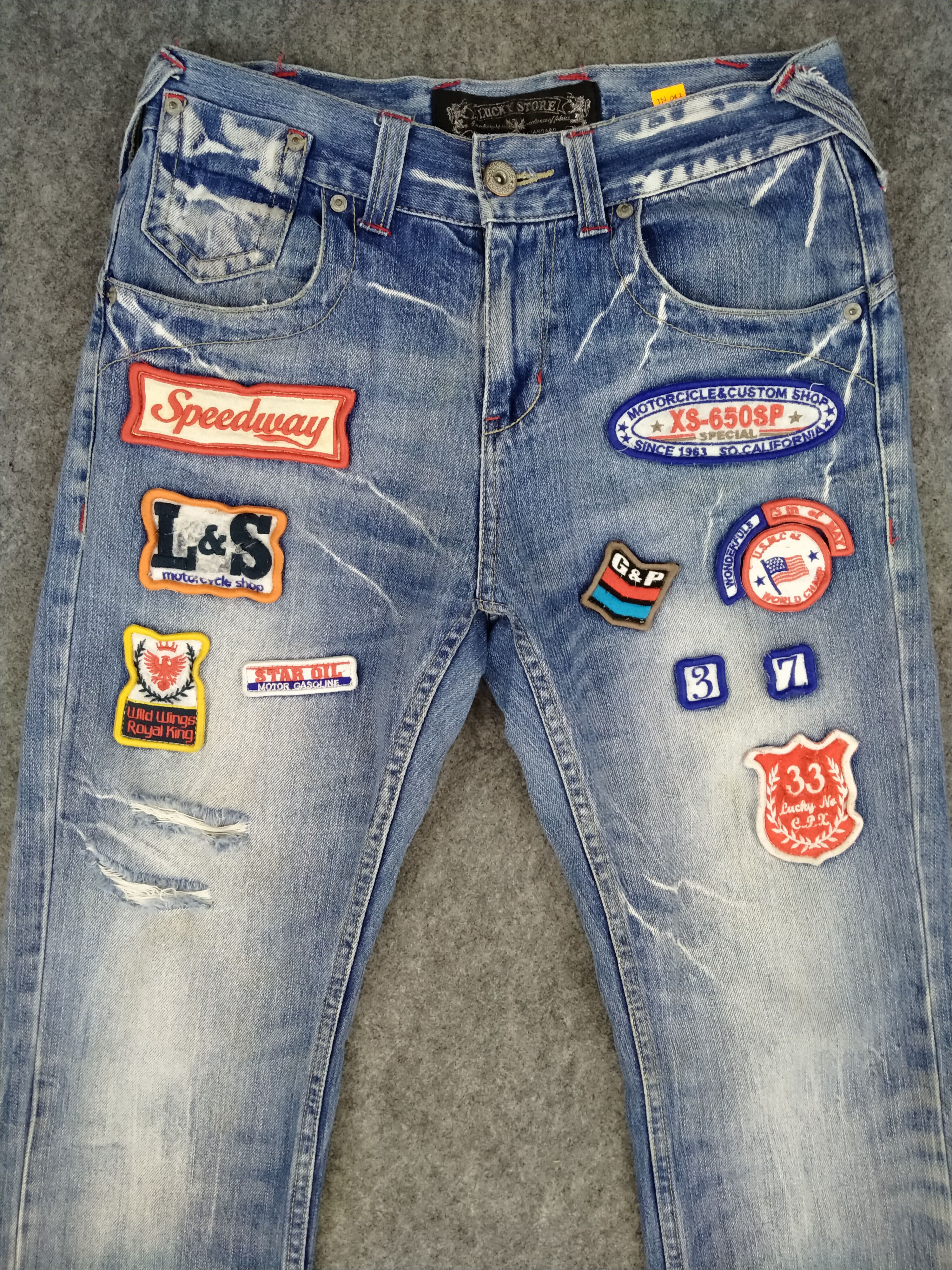 Hysteric Glamour Lucky Store Japanese Brand Distressed Patch 31x31 JN043 Size US 31 - 3 Thumbnail