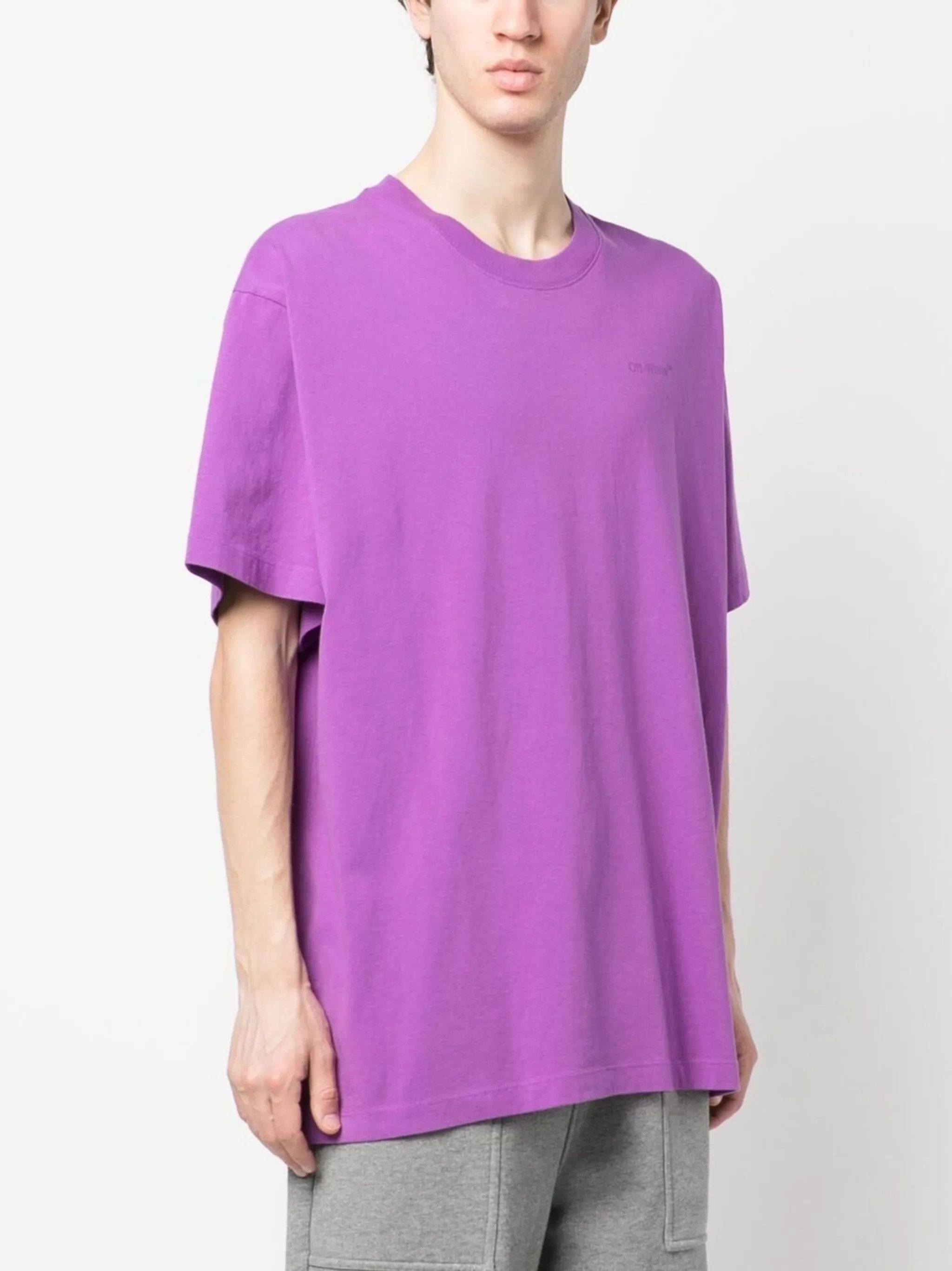 Off-White o1gr1nt0125 Diag Tab Over S/S T-Shirt in Orchid Size US S / EU 44-46 / 1 - 3 Thumbnail