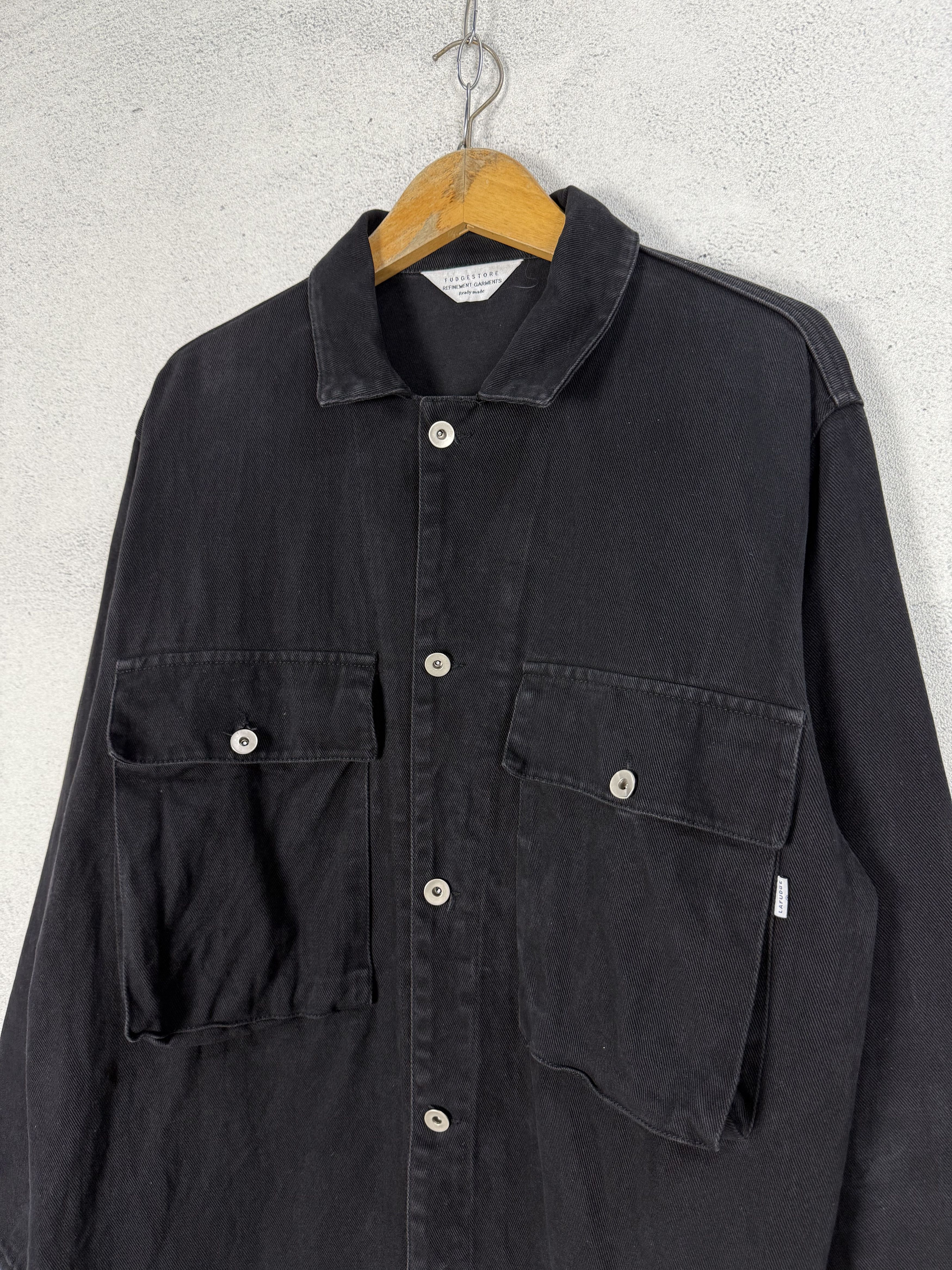 Japanese Brand Lafudge Big Pocket Black Outer Shirt Size US L / EU 52-54 / 3 - 8 Thumbnail