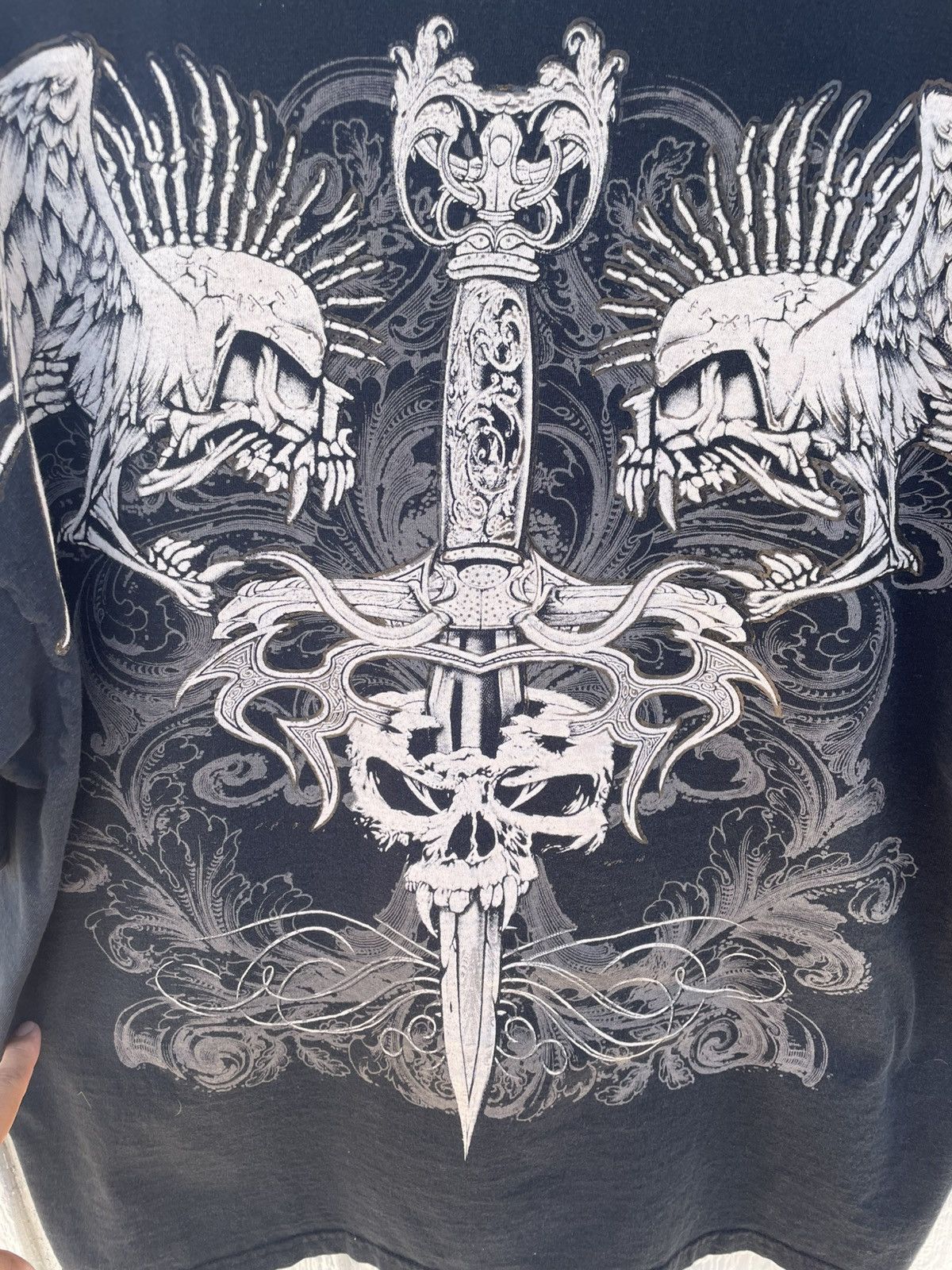 Gildan Vintage 2000s Y2K Skulls Grunge Black Cotton Men’s XXL Size US XXL / EU 58 / 5 - 7 Thumbnail