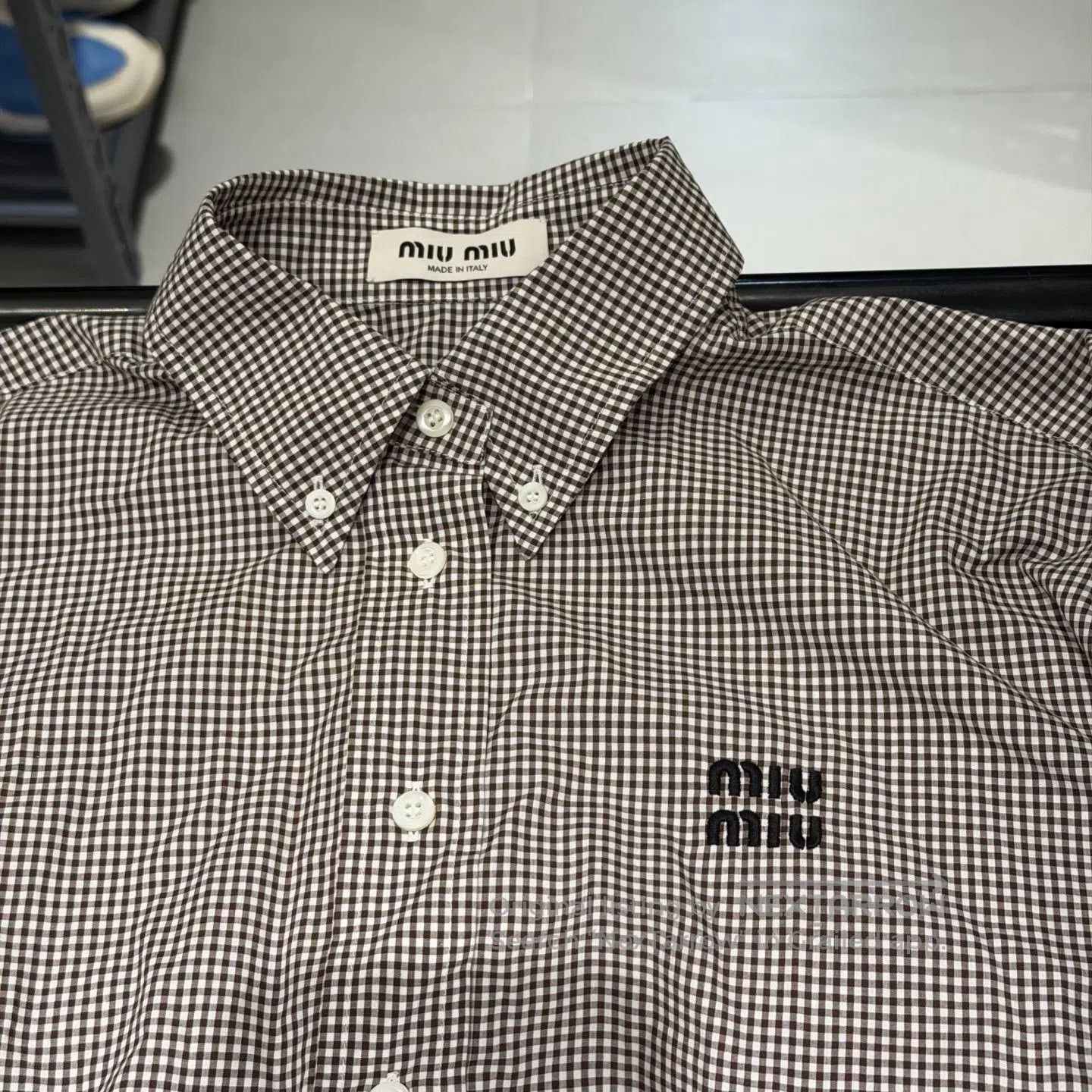 Miu Miu MIU MIU SS23 Logo Embroidered Check Shirt. Size XS / US 0-2 / IT 36-38 - 3 Thumbnail