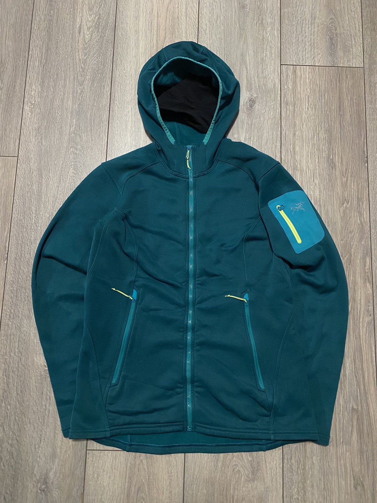 Vintage Arcteryx Fleece Zip Hoodie Jacket Turquoise Polartac