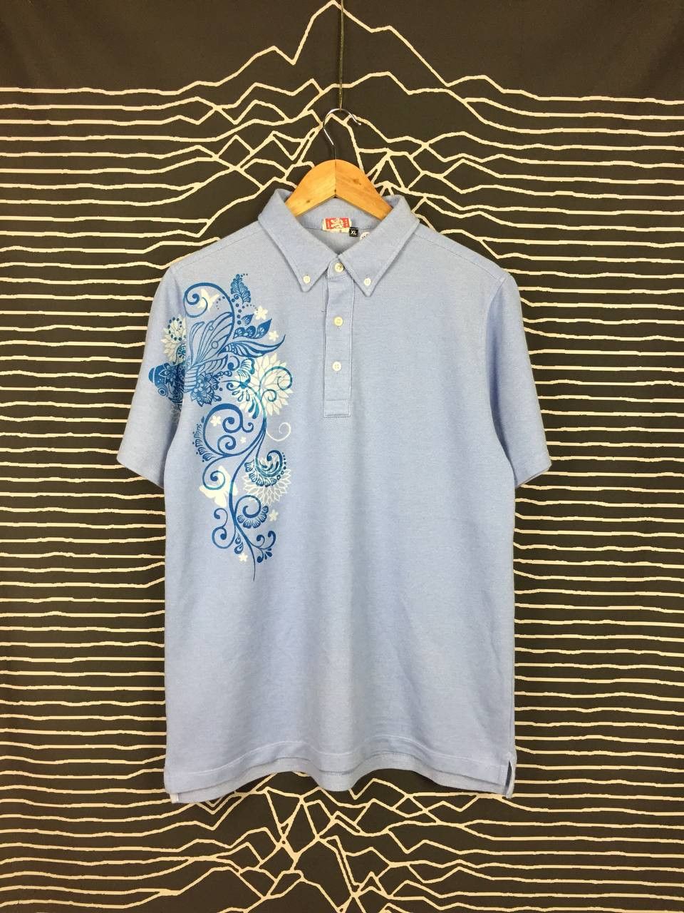 Japanese Brand × Vintage Polo Yushi Okinawa Kariyushi Wear Floral Printed Polo tee Size US M / EU 48-50 / 2 - 1 Thumbnail