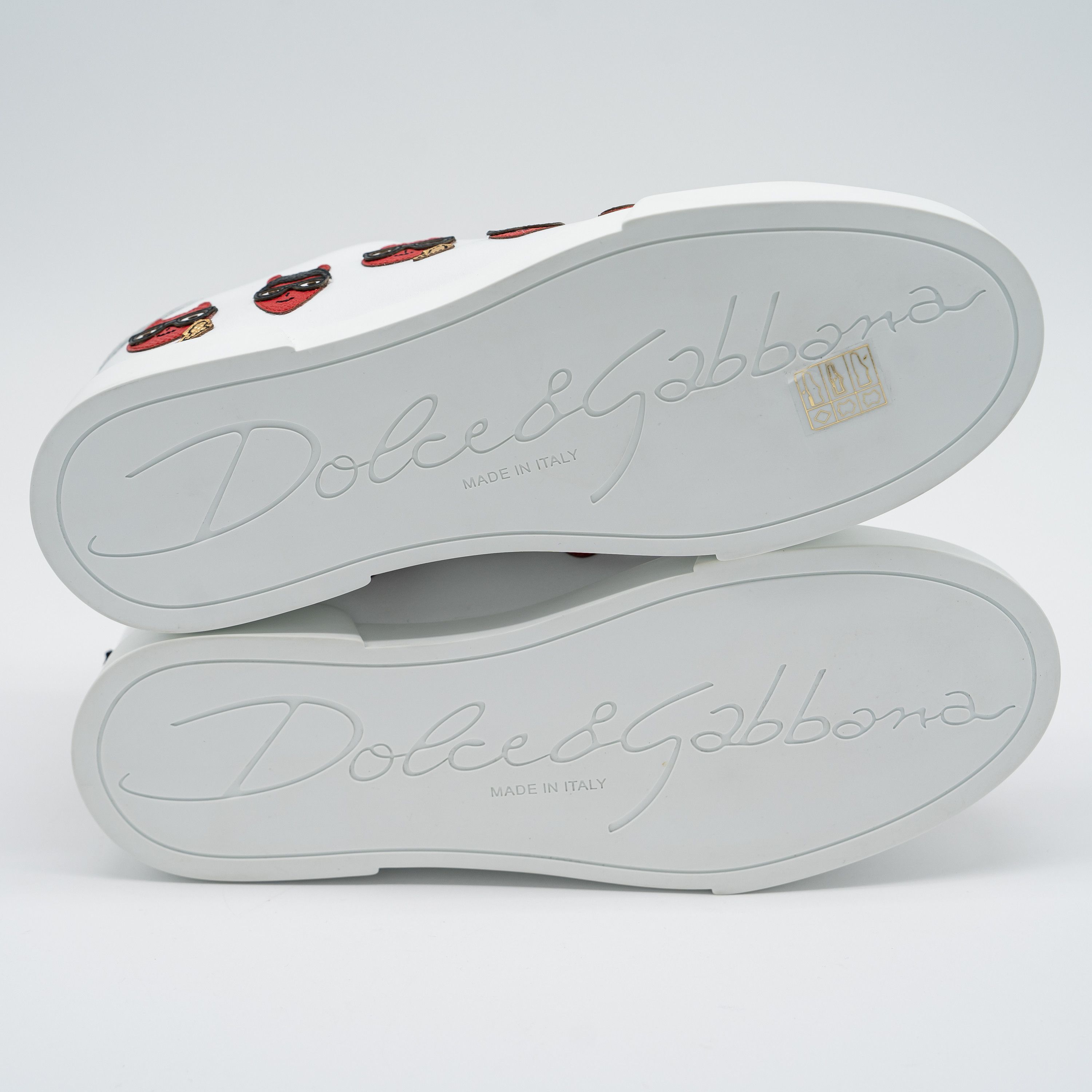 Dolce & Gabbana DOLCE & GABBANA White Devil Face Portofino Sneakers Leather Size US 10.5 / IT 40.5 - 6 Thumbnail