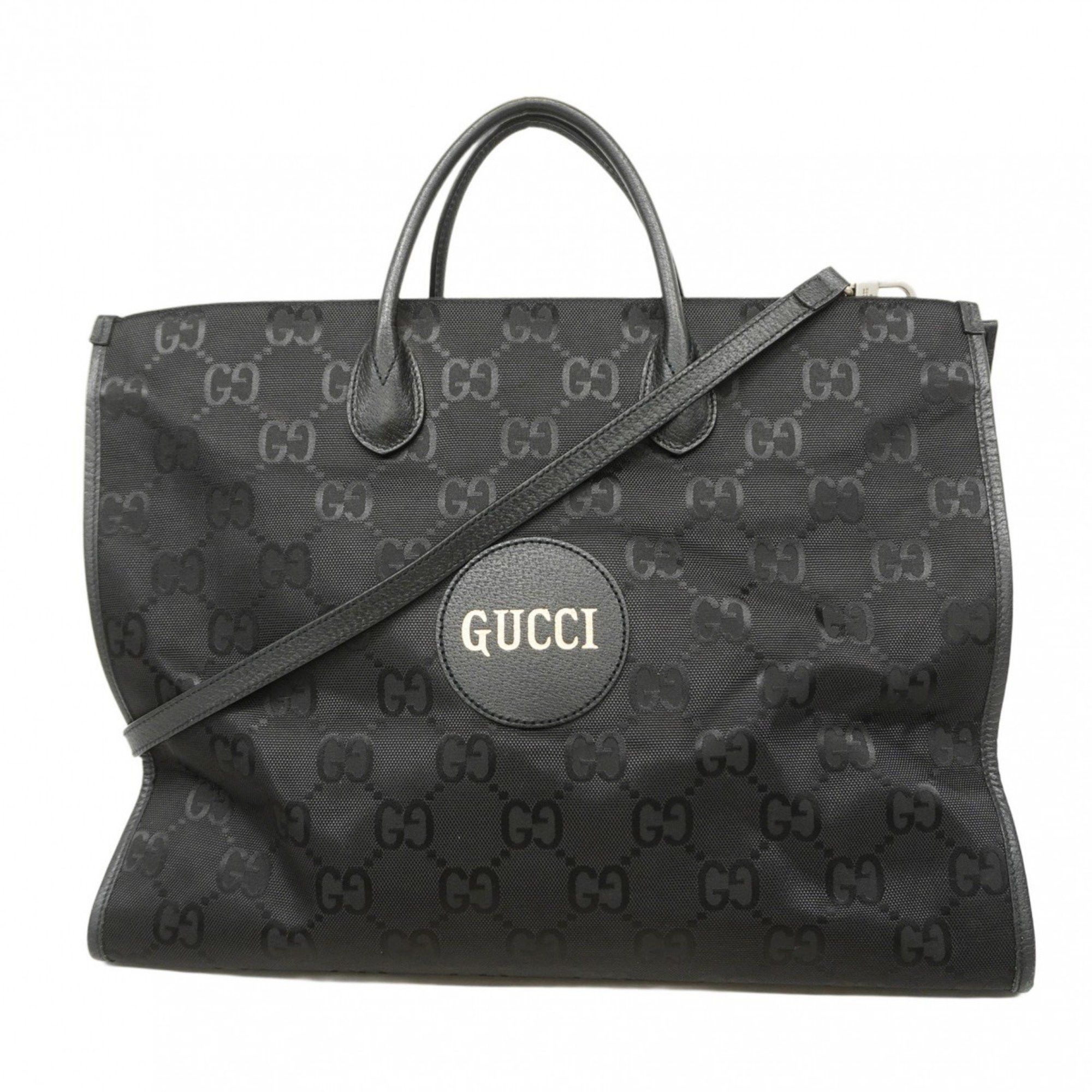 Gucci Tote Bag Of The Grit 630353 Nylon Canvas Black Men's Women's