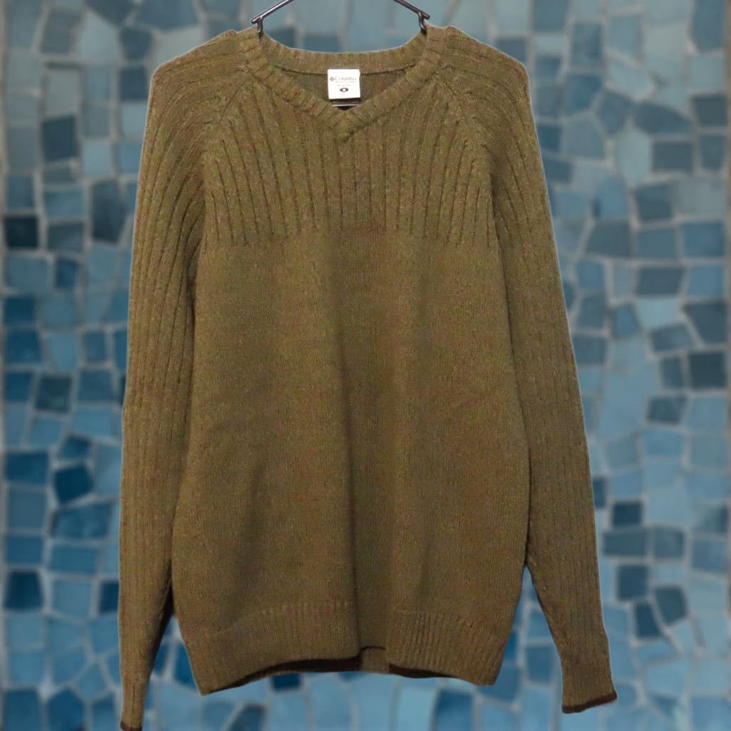 Vintage Columbia Men Medium Khaki Pullover Knit Sweater Size US M / EU 48-50 / 2 - 1 Thumbnail