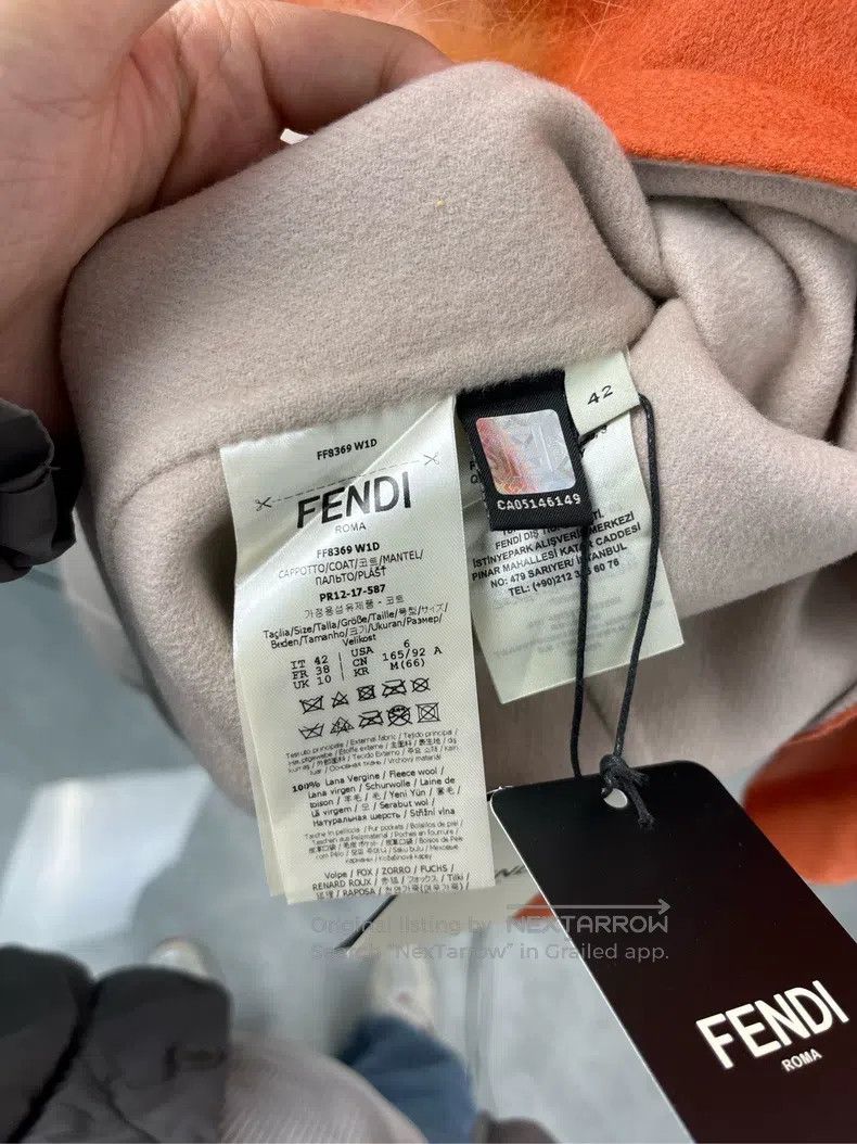 Fendi Fendi Orange Patchwork Short Sleeve Wool Coat Size XS / US 0-2 / IT 36-38 - 5 Thumbnail