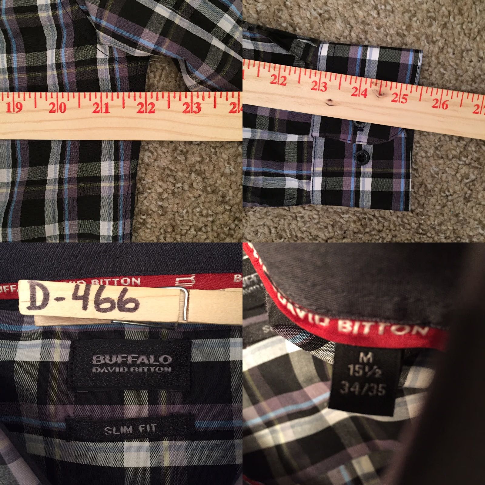 Buffalo David Bitton Buffalo David Bitton Shirt Mens Medium Slim Black Plaid Long Sleeve Button Up Size US M / EU 48-50 / 2 - 8 Thumbnail