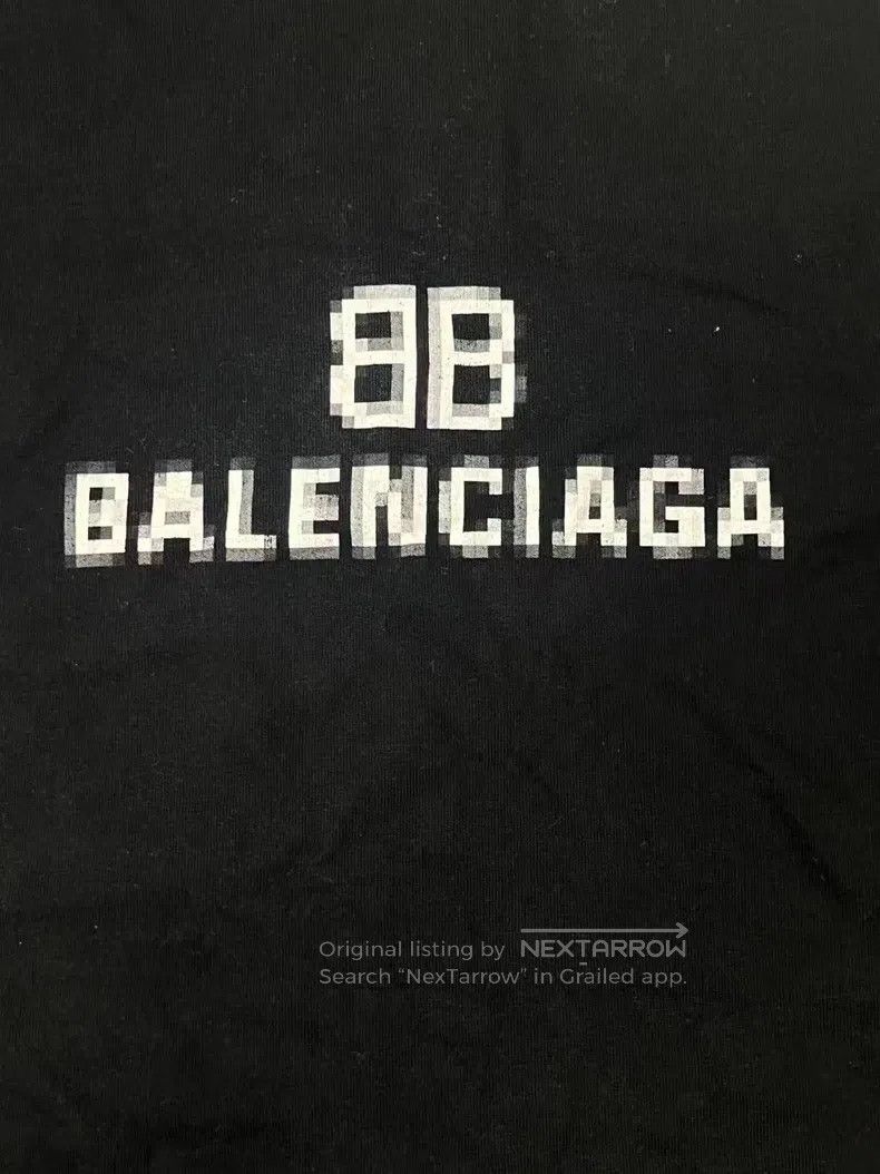 Balenciaga Balenciaga Mosaic Blurred Logo BB Letter Loose Short Sleev Size M / US 6-8 / IT 42-44 - 3 Thumbnail