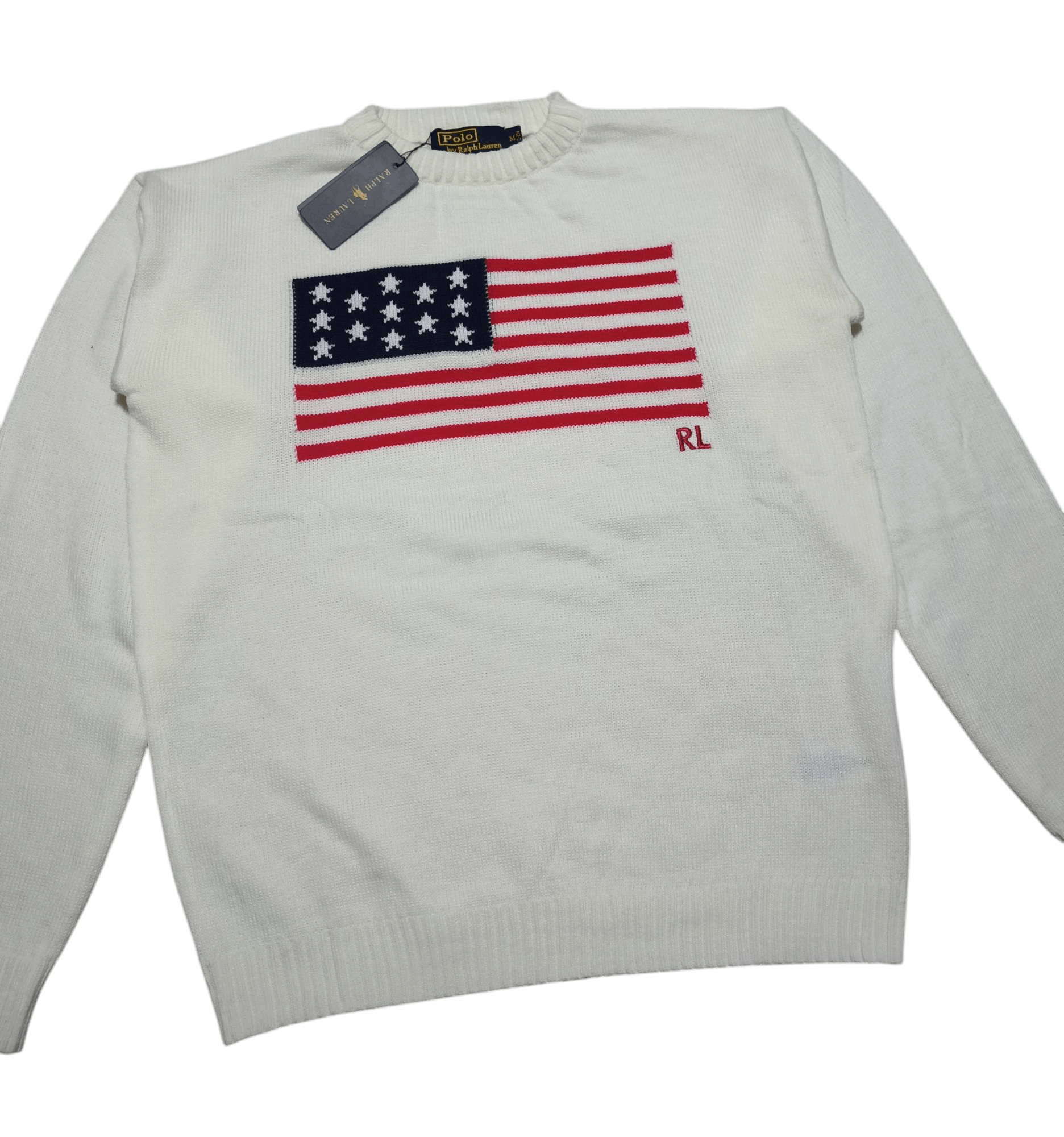 Designer POLO RALPH LAUREN PRL USA Flag Knitwear Knit Sweater / NWT Size US M / EU 48-50 / 2 - 3 Thumbnail