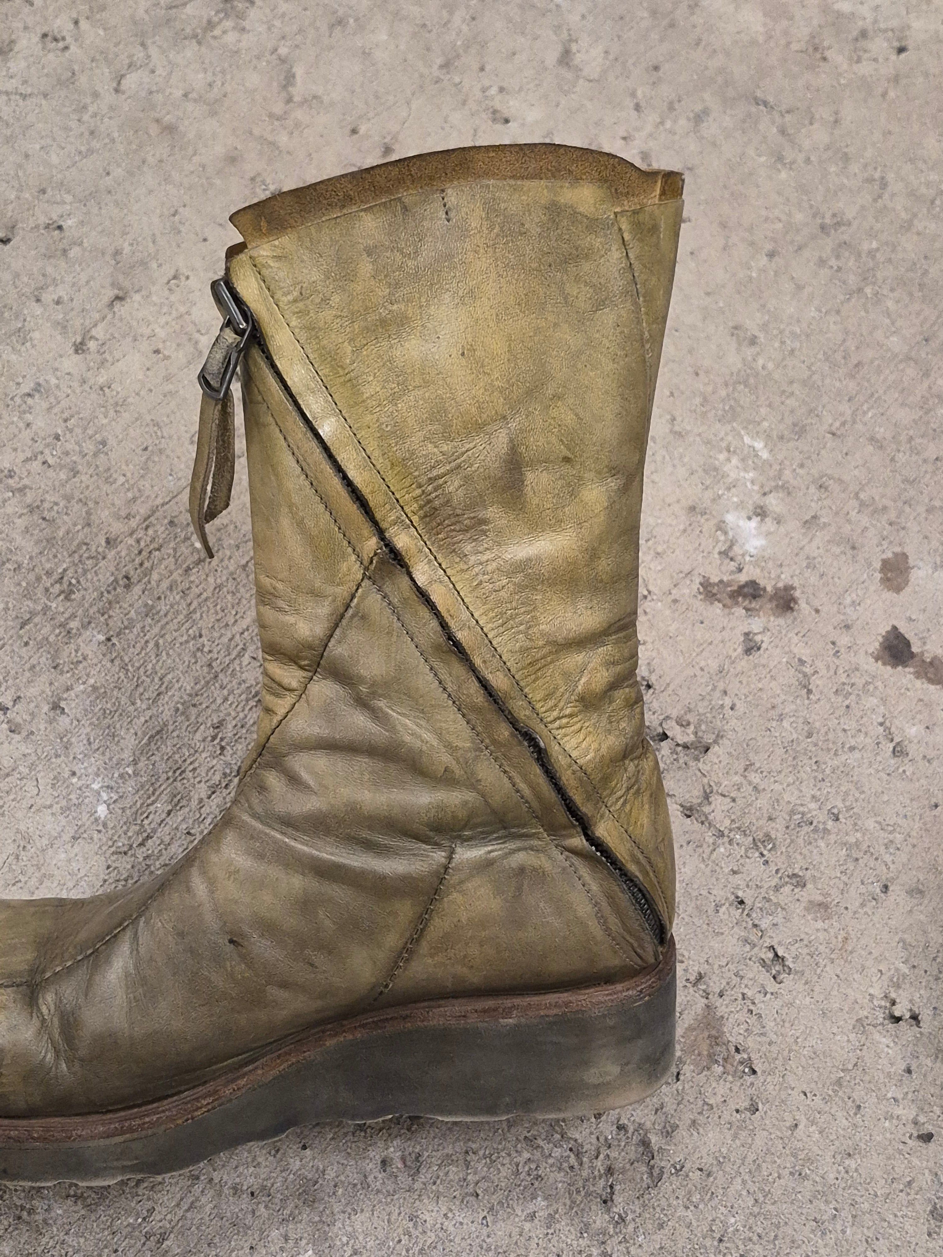 Leon Emanuel Blanck LEB Dyed Distortion Horse Leather Wedge Boot Size US 10.5 / EU 43-44 - 8 Thumbnail