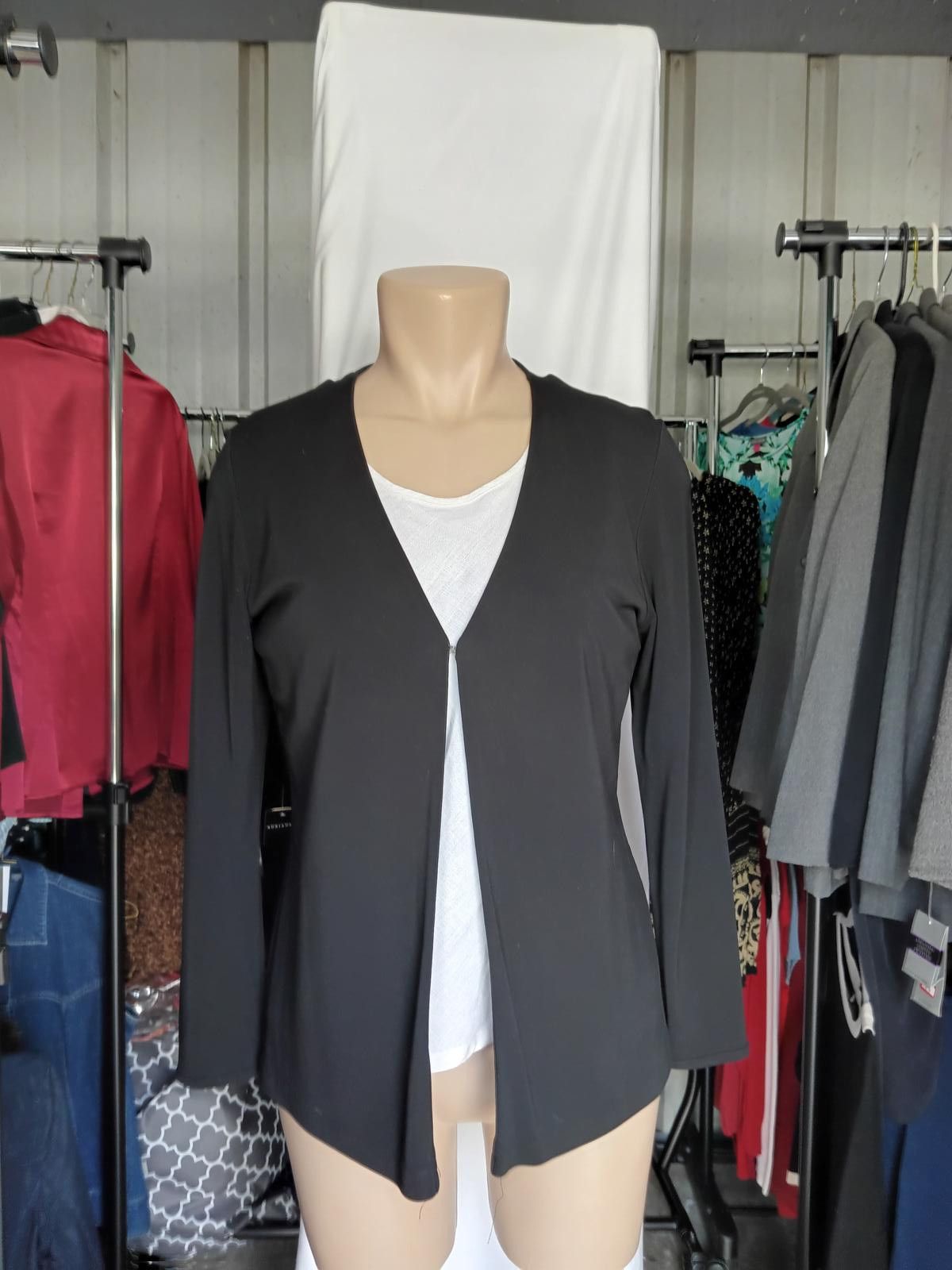 Designer Valerie Women's Black Open Front Cardigan Size S / US 4 / IT 40 - 1 Thumbnail